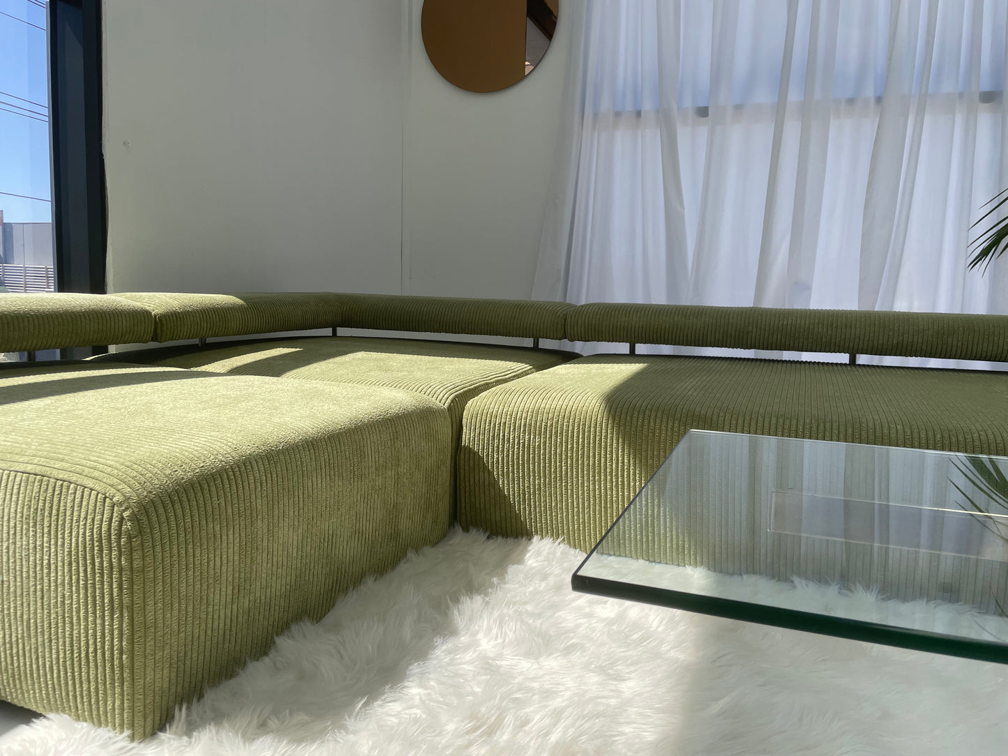 Green Modular Corduroy Sofa