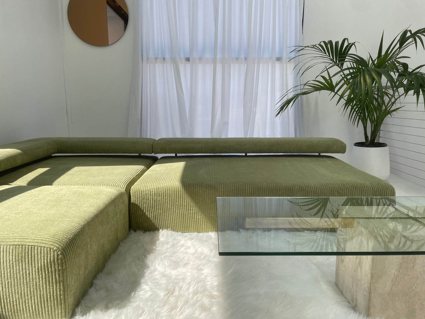 Green Modular Corduroy Sofa