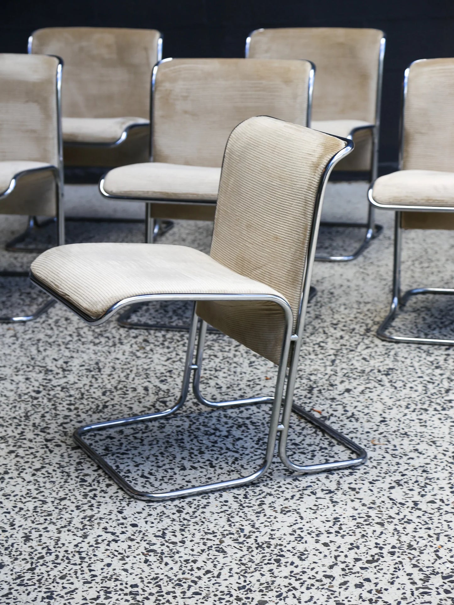 Set of Seven Calla Dining Chairs by Antonio Ari Colombo for Arflex 1970s