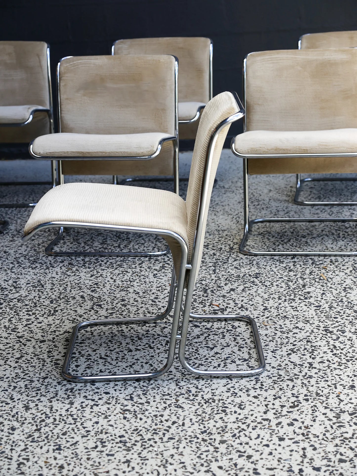 Set of Seven Calla Dining Chairs by Antonio Ari Colombo for Arflex 1970s