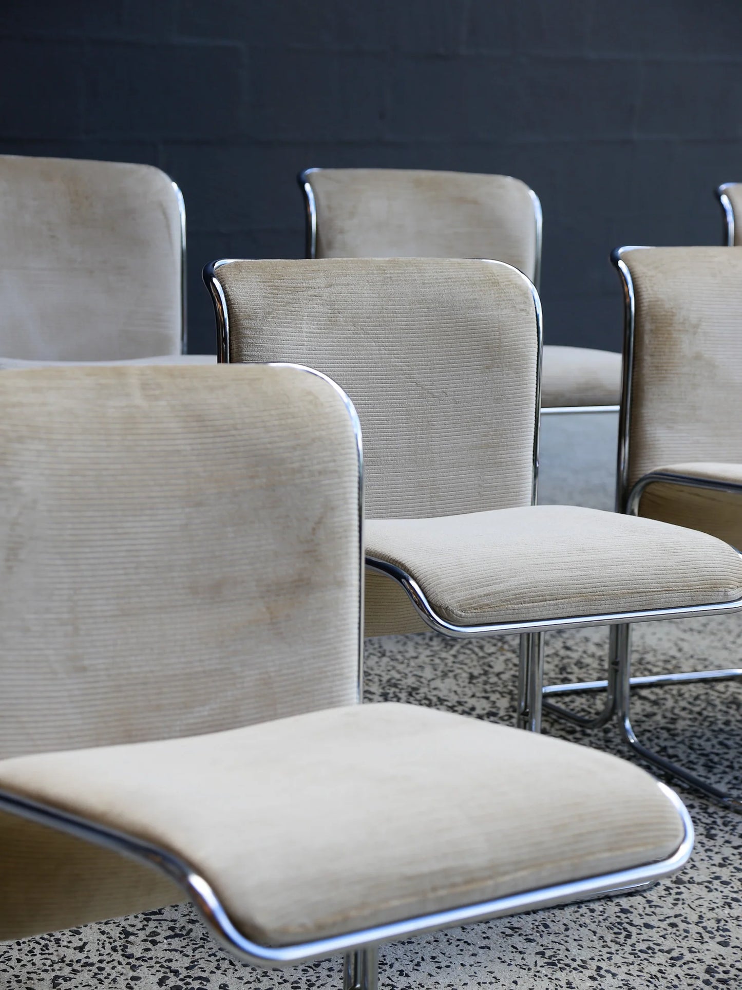 Set of Seven Calla Dining Chairs by Antonio Ari Colombo for Arflex 1970s