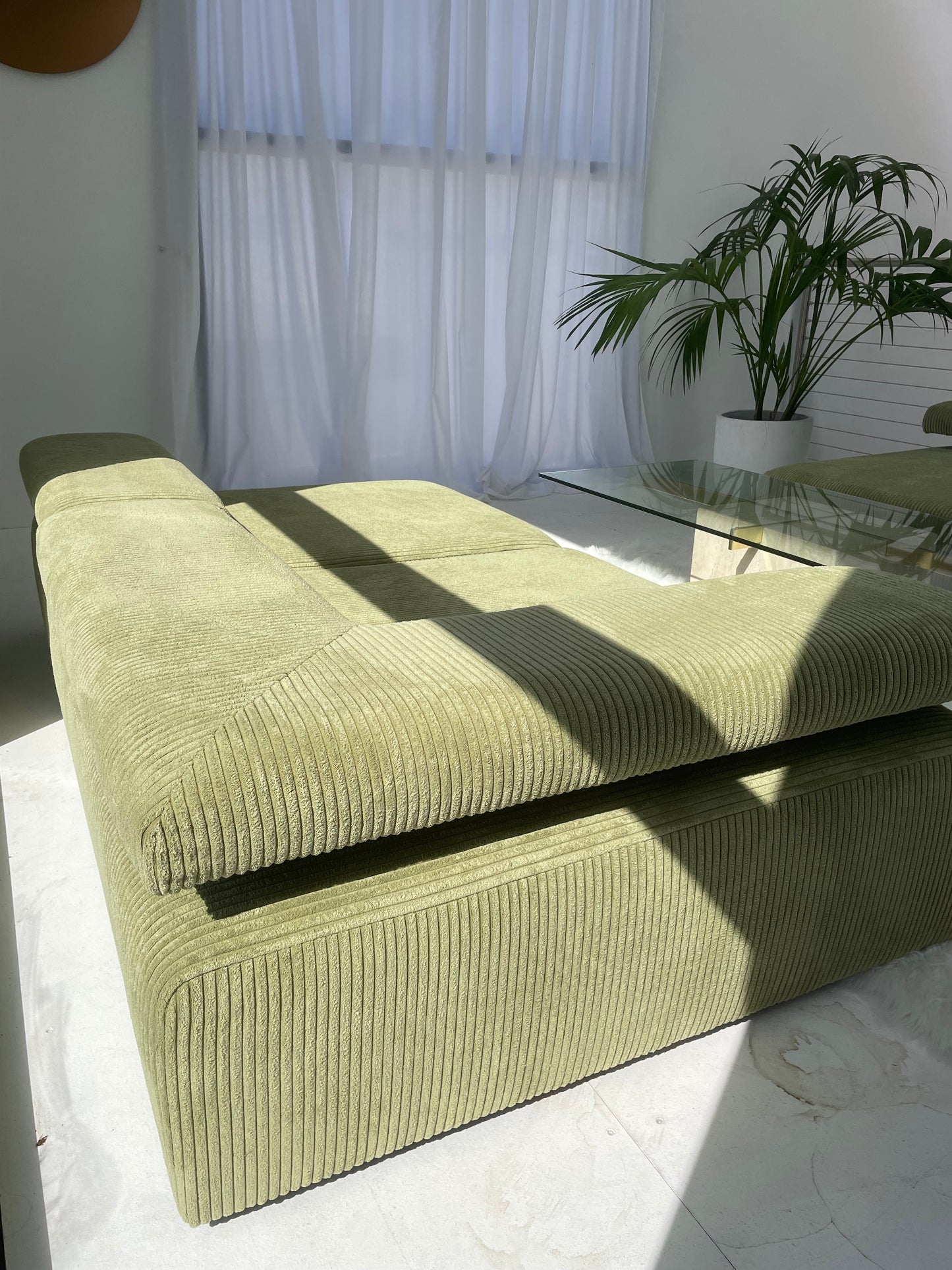 Green Modular Corduroy Sofa