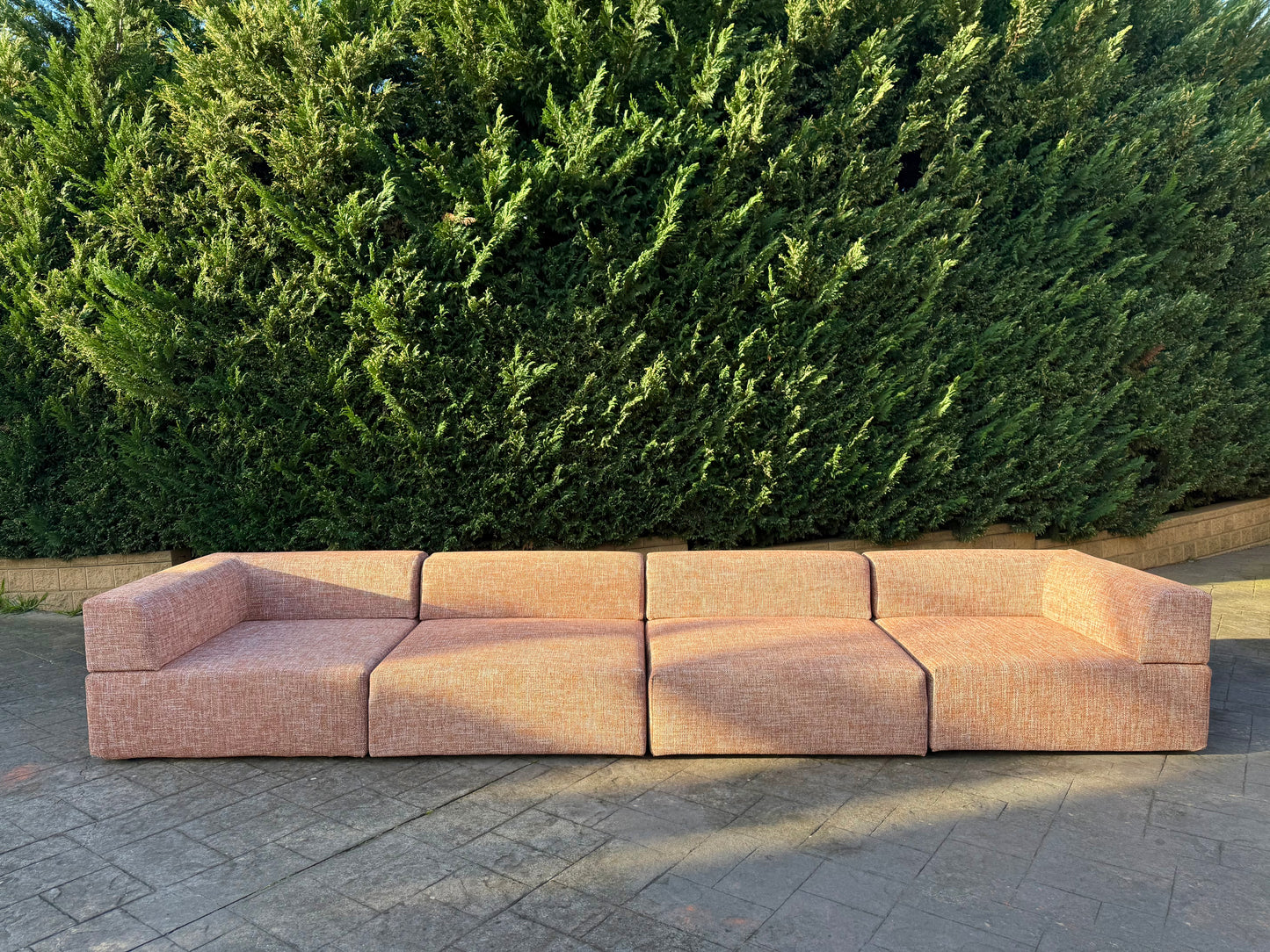 Large Terracotta Modular Sofa