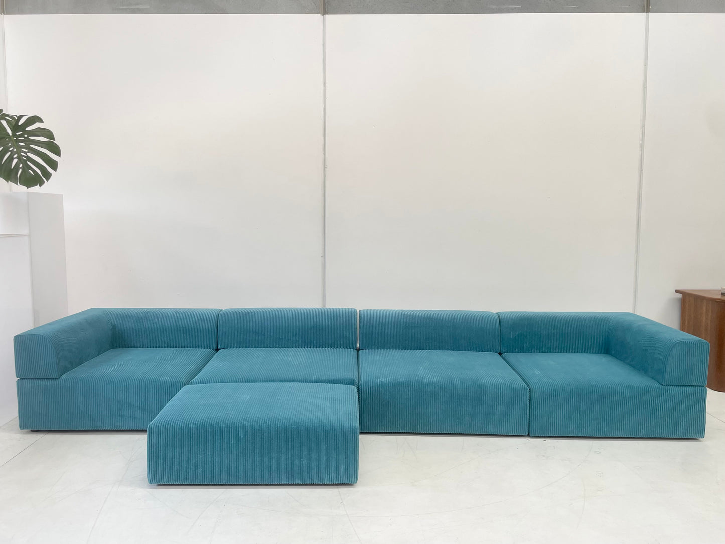 Large Modular Corduroy Sofa