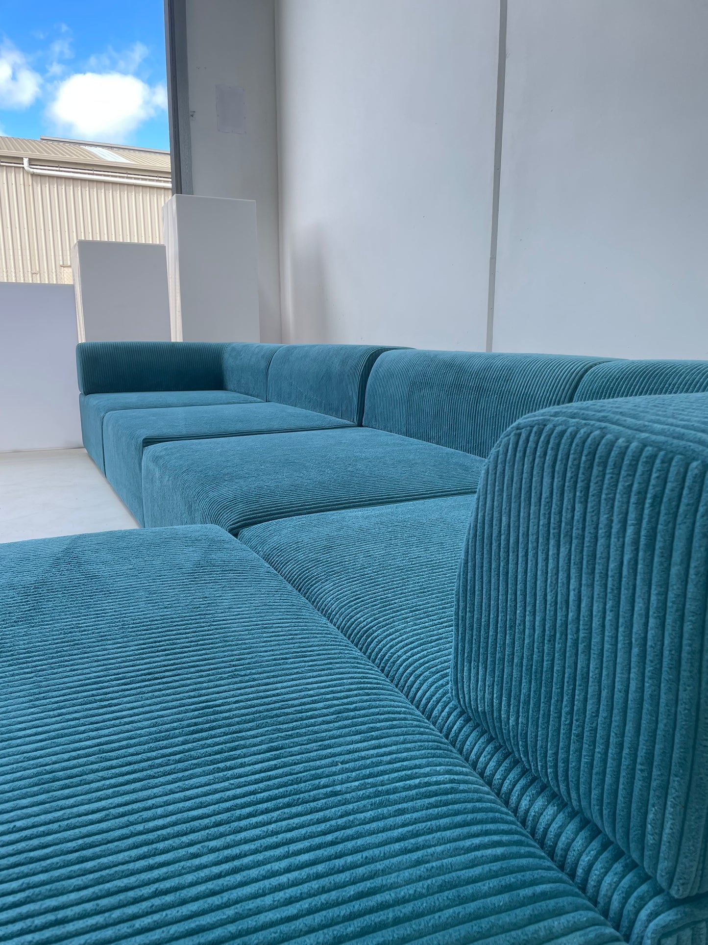 Large Modular Corduroy Sofa