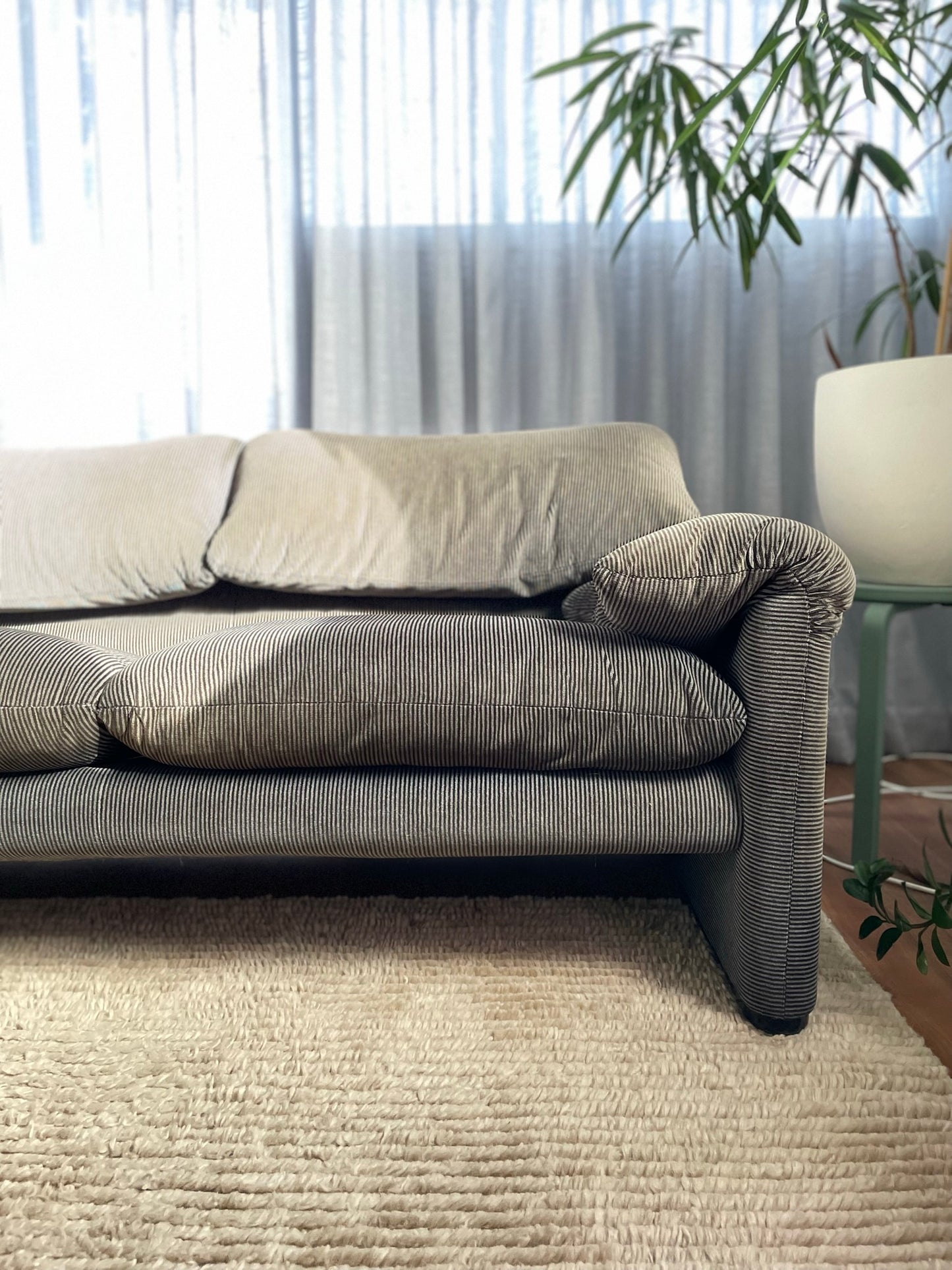 Maralunga Sofa and One Ottoman by Vico Magistretti for Cassina, Italy 1970s