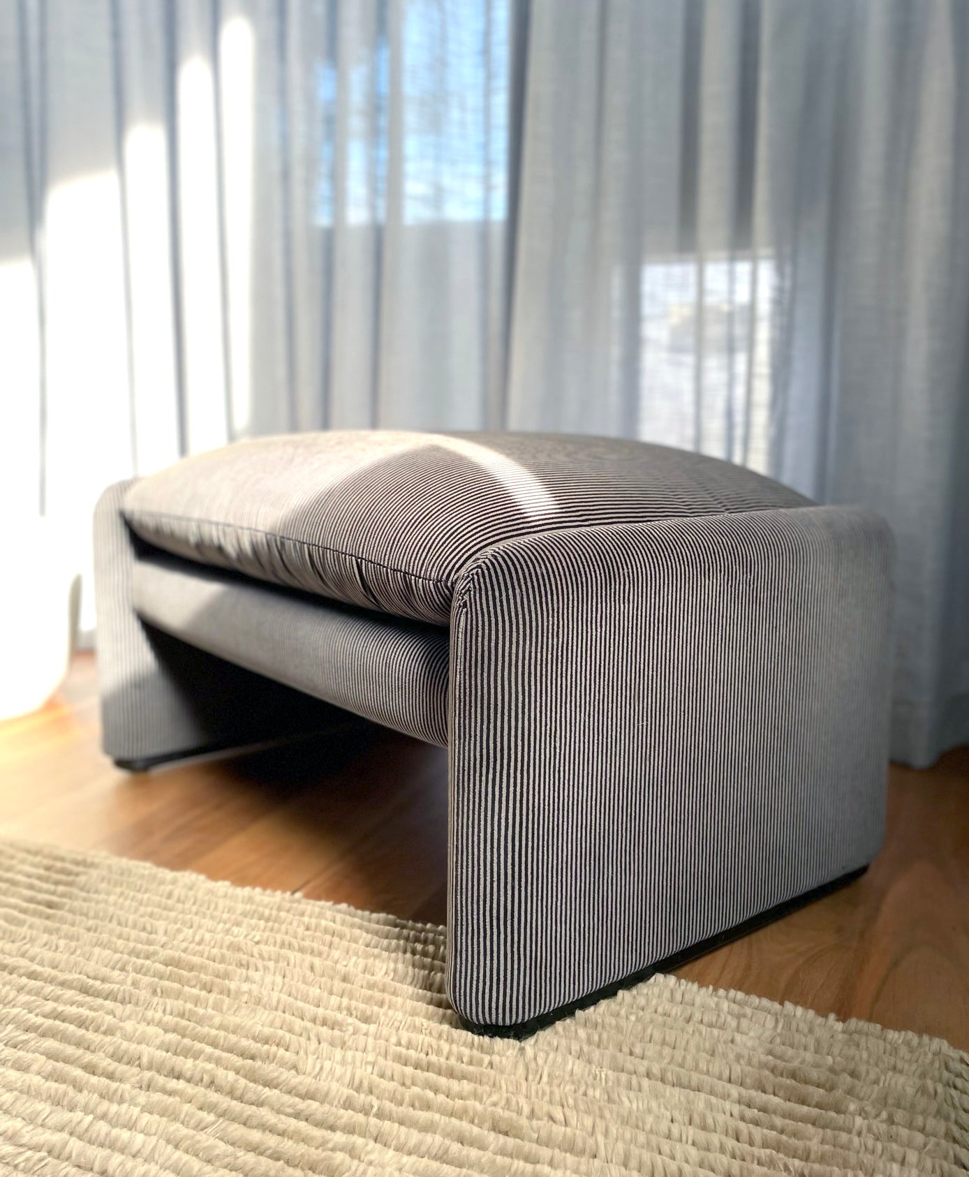 Maralunga Sofa and One Ottoman by Vico Magistretti for Cassina, Italy 1970s
