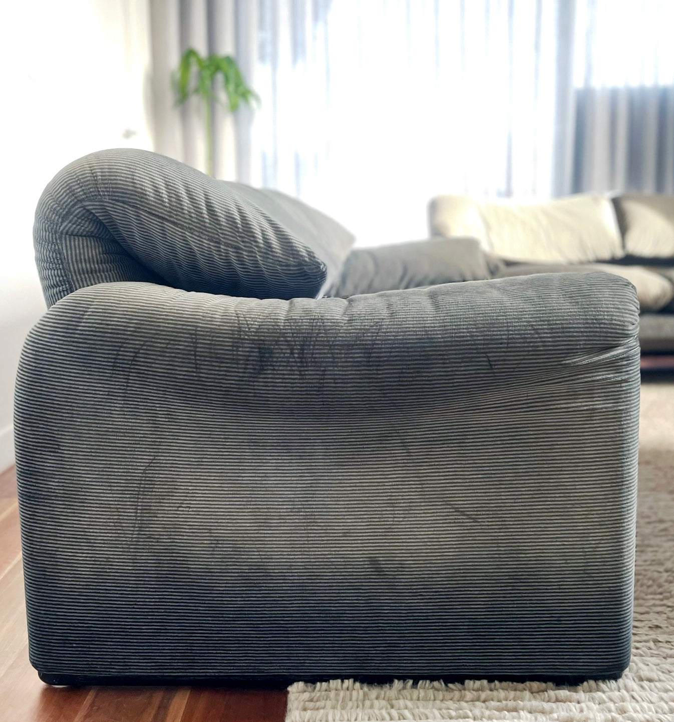 Maralunga Sofa and One Ottoman by Vico Magistretti for Cassina, Italy 1970s