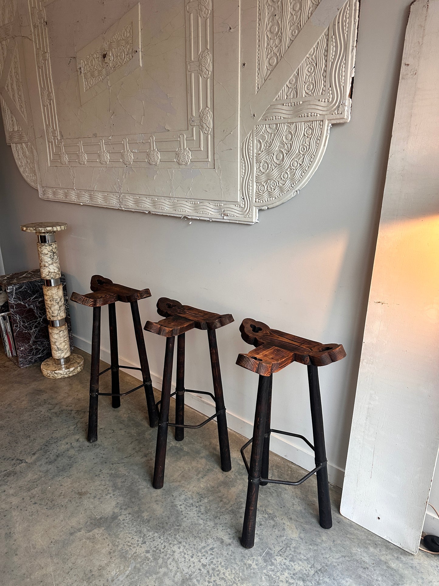 Spanish Brutalist Stools - 70's