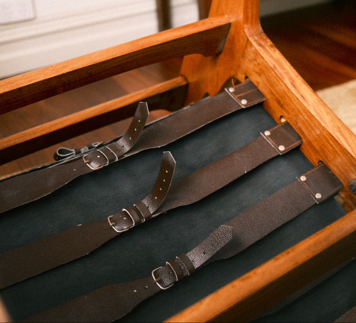 Pair of Angel I. Pazmino Rosewood and Leather Safari Chairs