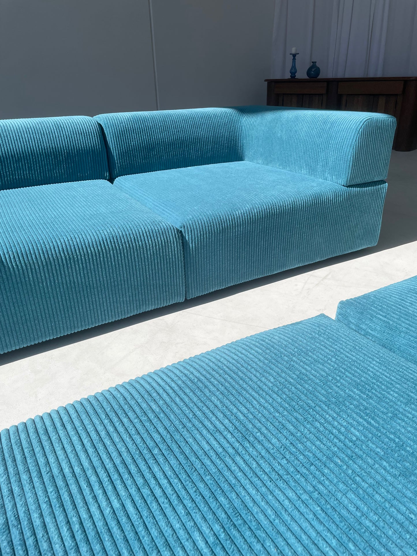 Large Modular Corduroy Sofa