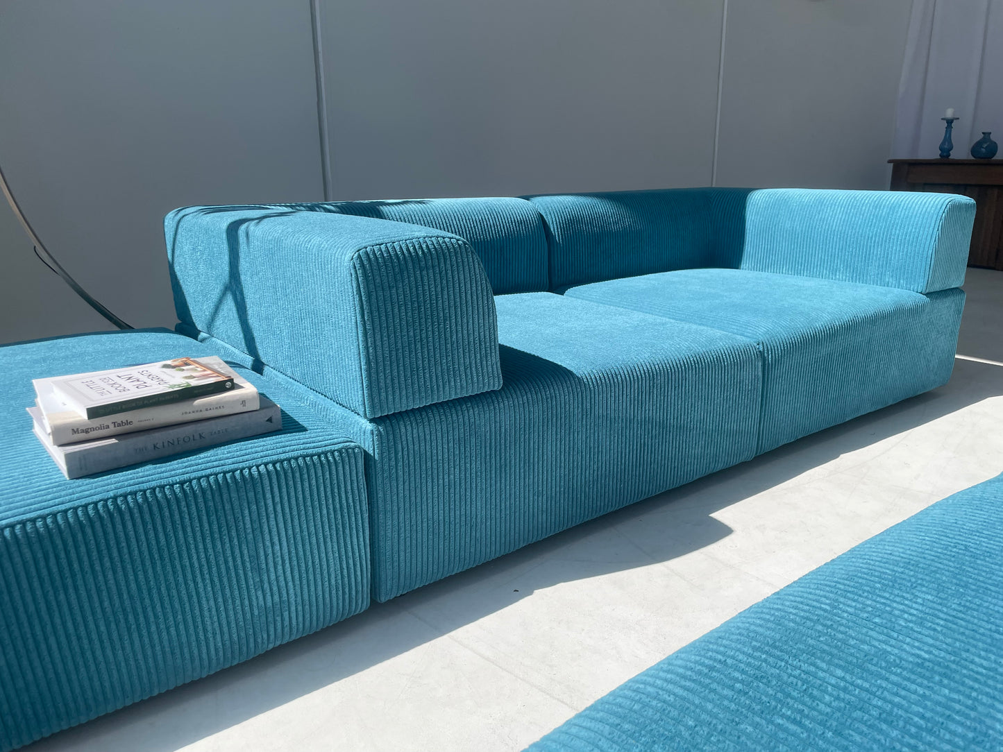 Large Modular Corduroy Sofa