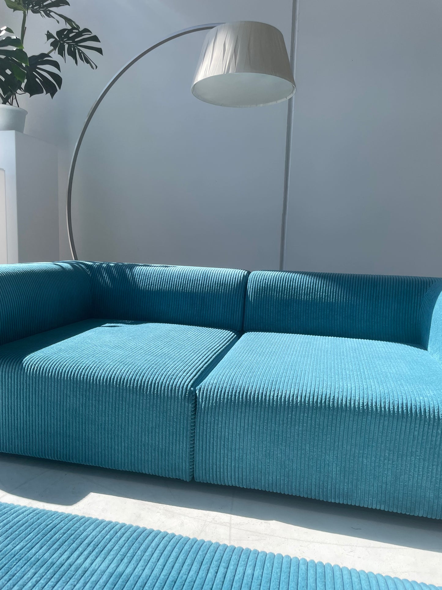 Large Modular Corduroy Sofa