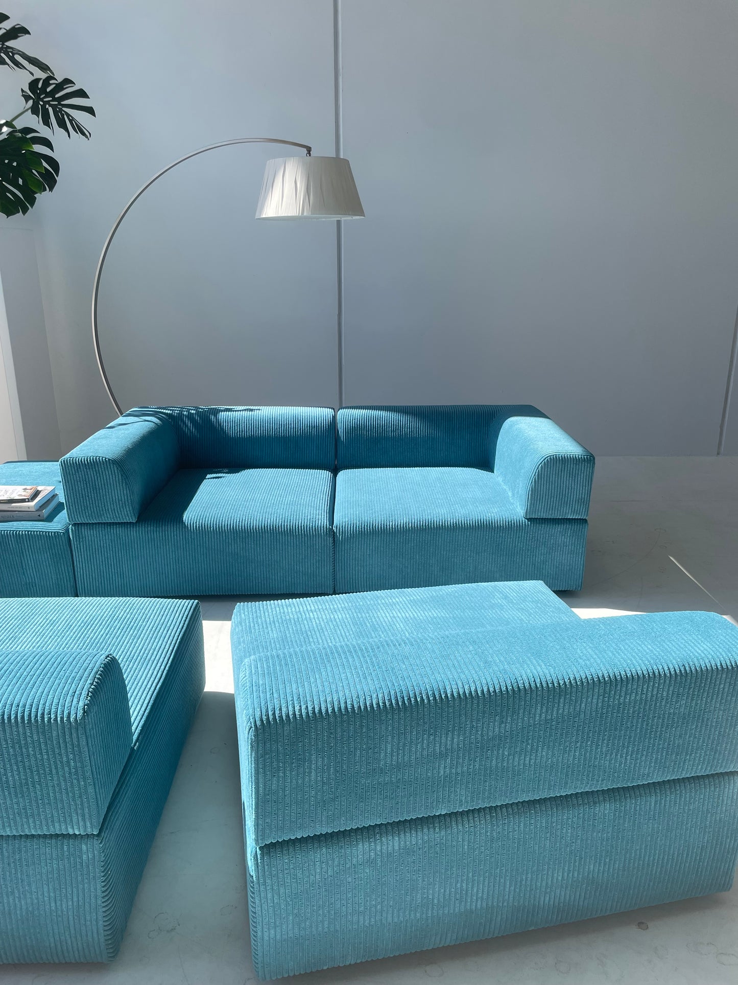 Large Modular Corduroy Sofa