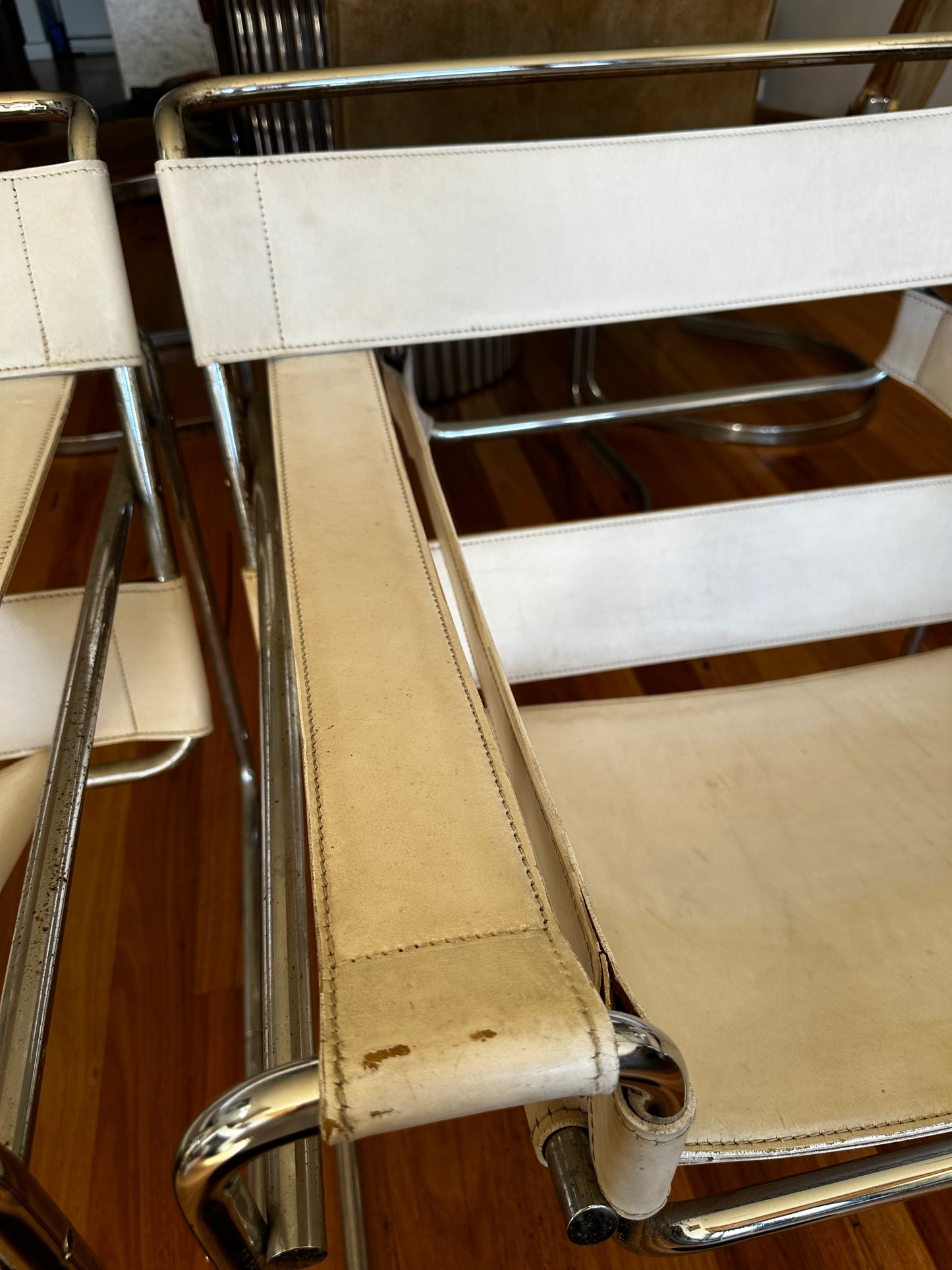 Pair of Authentic Fasem Marcel Breuer Wassily Chairs