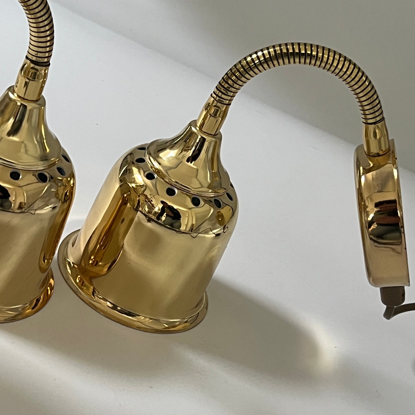 Pair of Brass Bedside Wall Lights, Sweden 1960s
