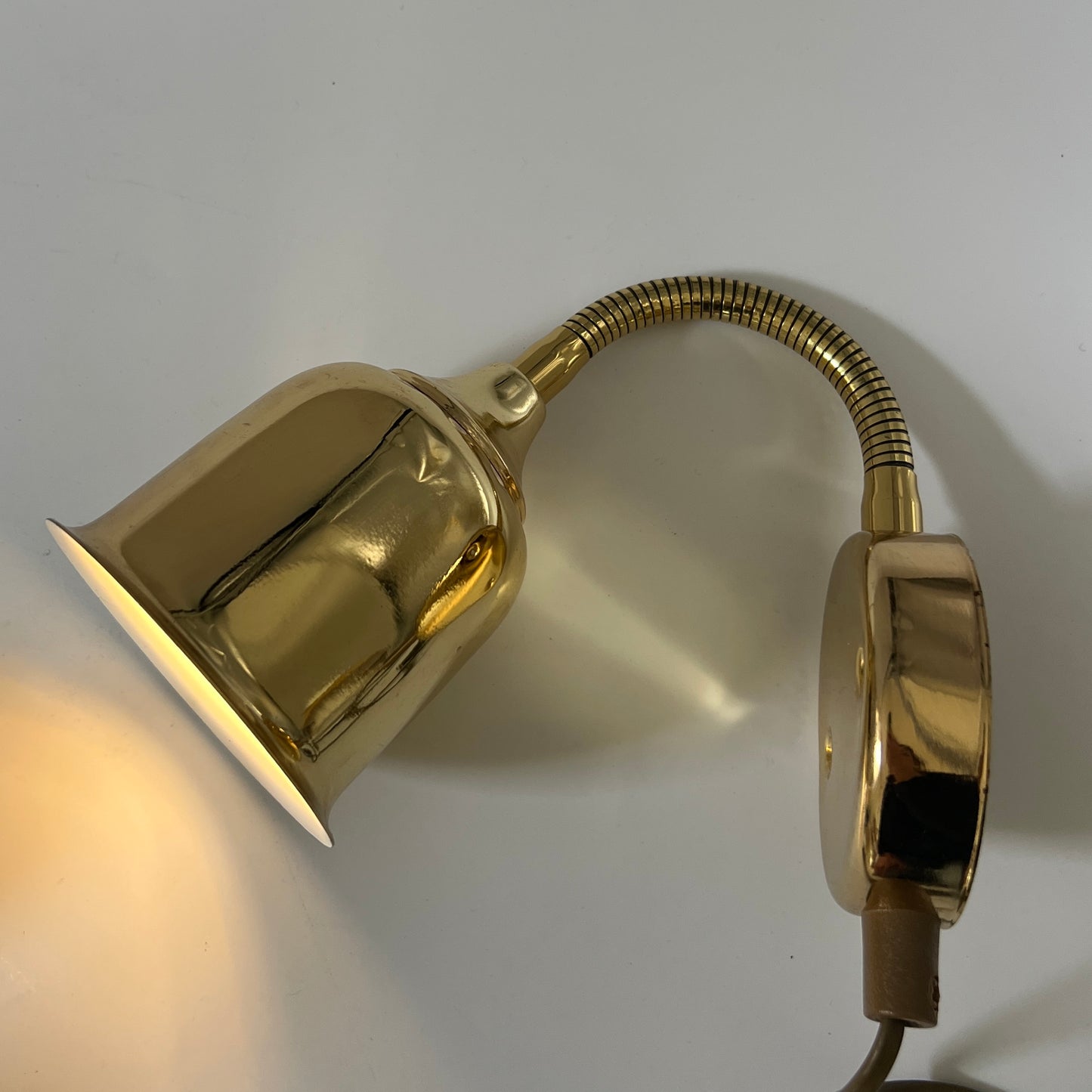 Pair of Brass Bedside Wall Lights, Sweden 1960s