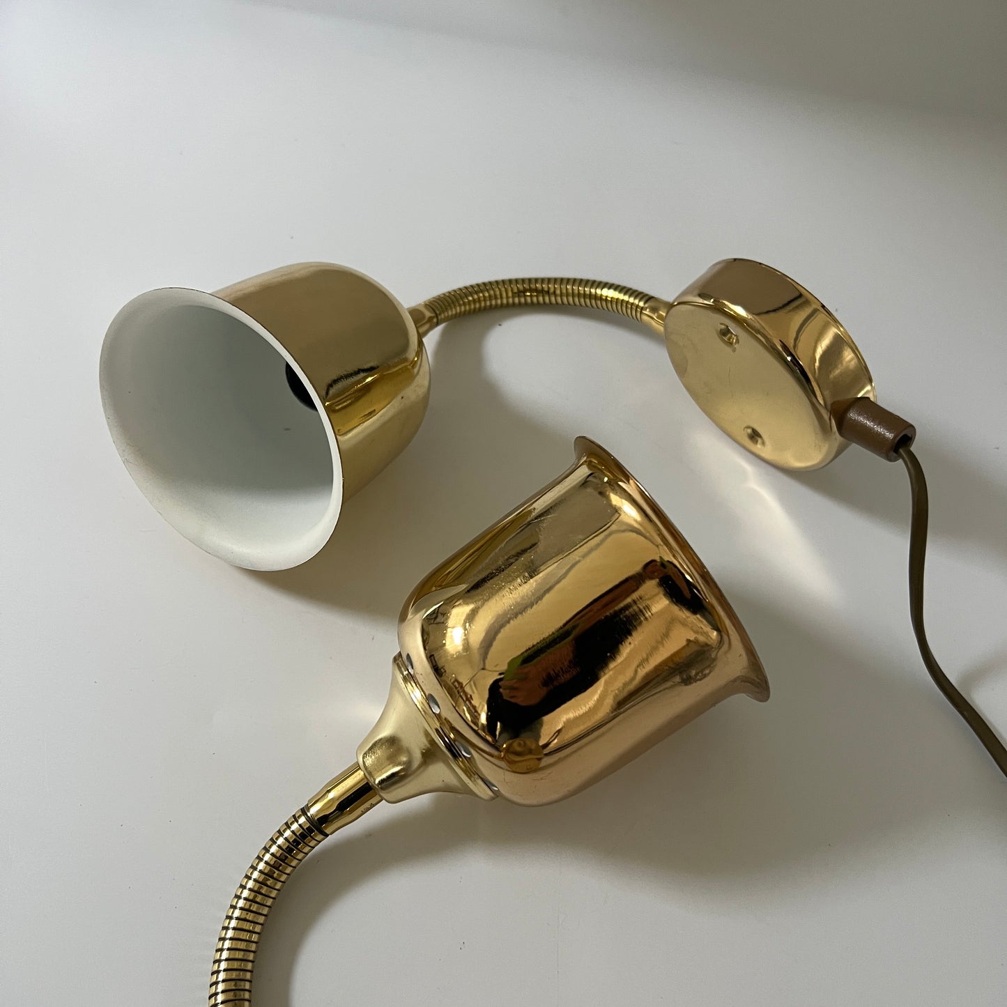 Pair of Brass Bedside Wall Lights, Sweden 1960s