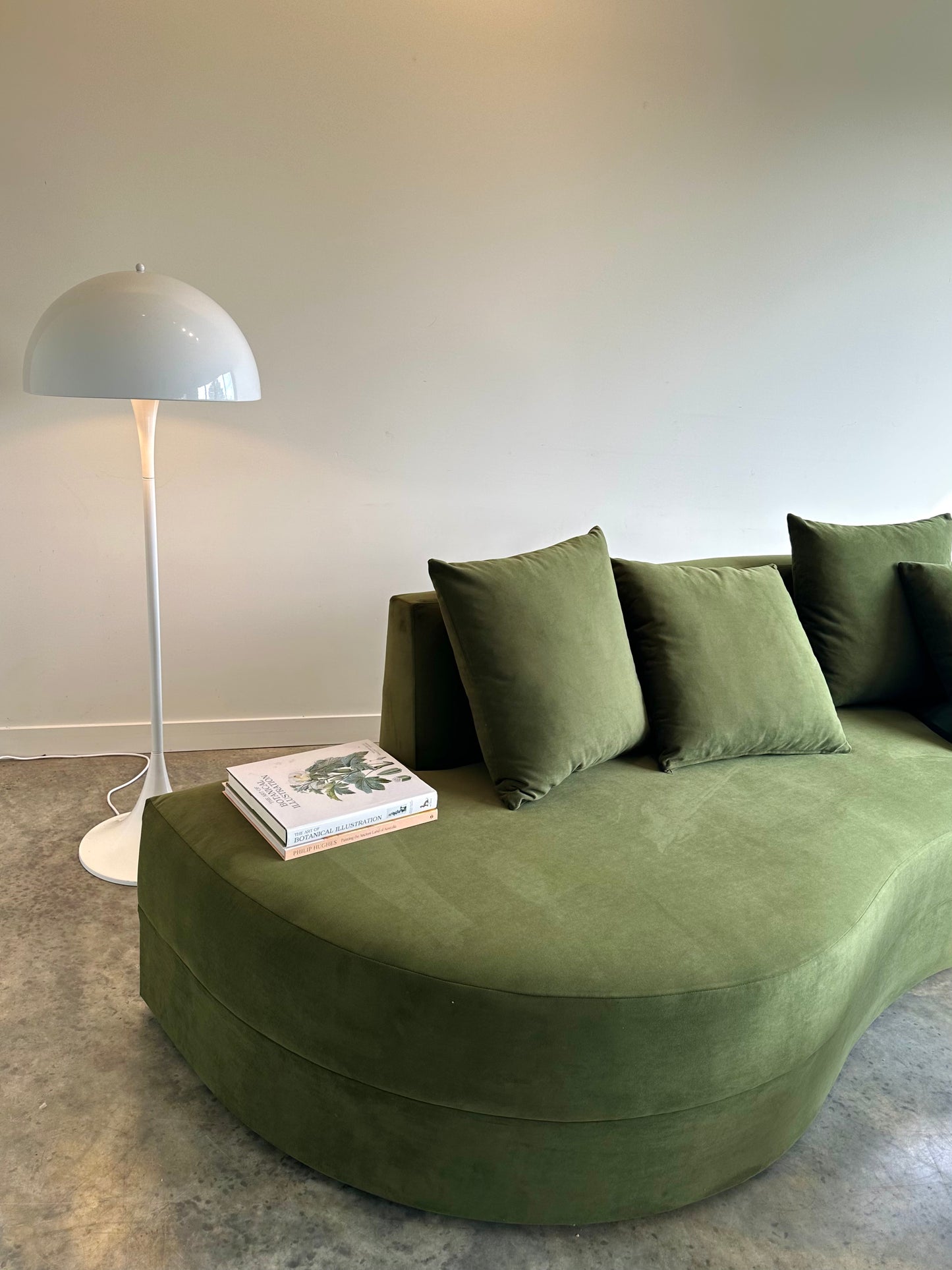 Large Modular Serpentine Sofa - Green Velvet