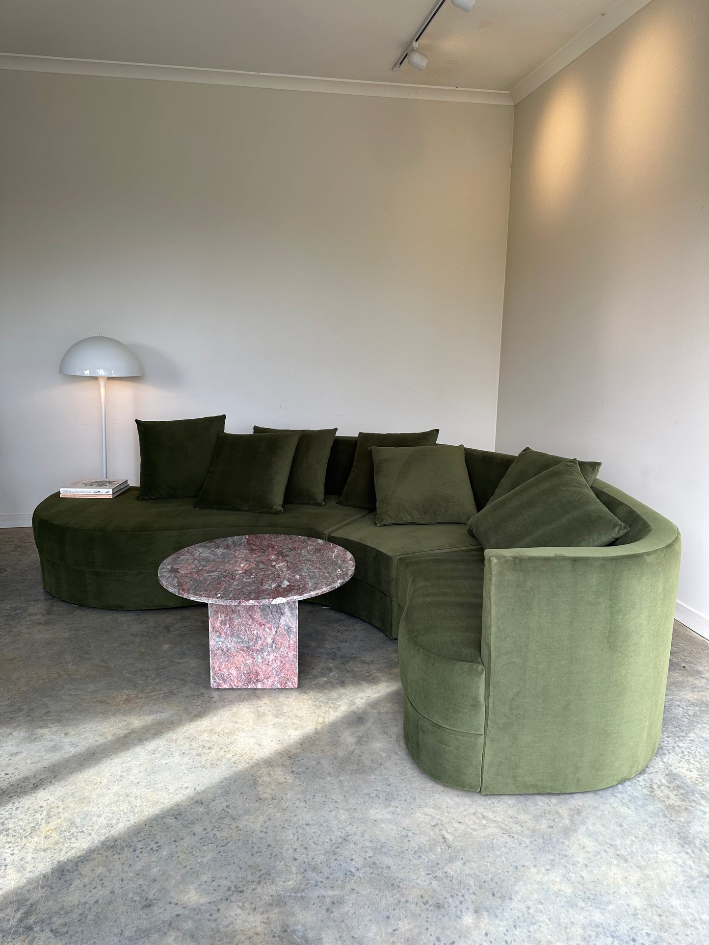 Large Modular Serpentine Sofa - Green Velvet