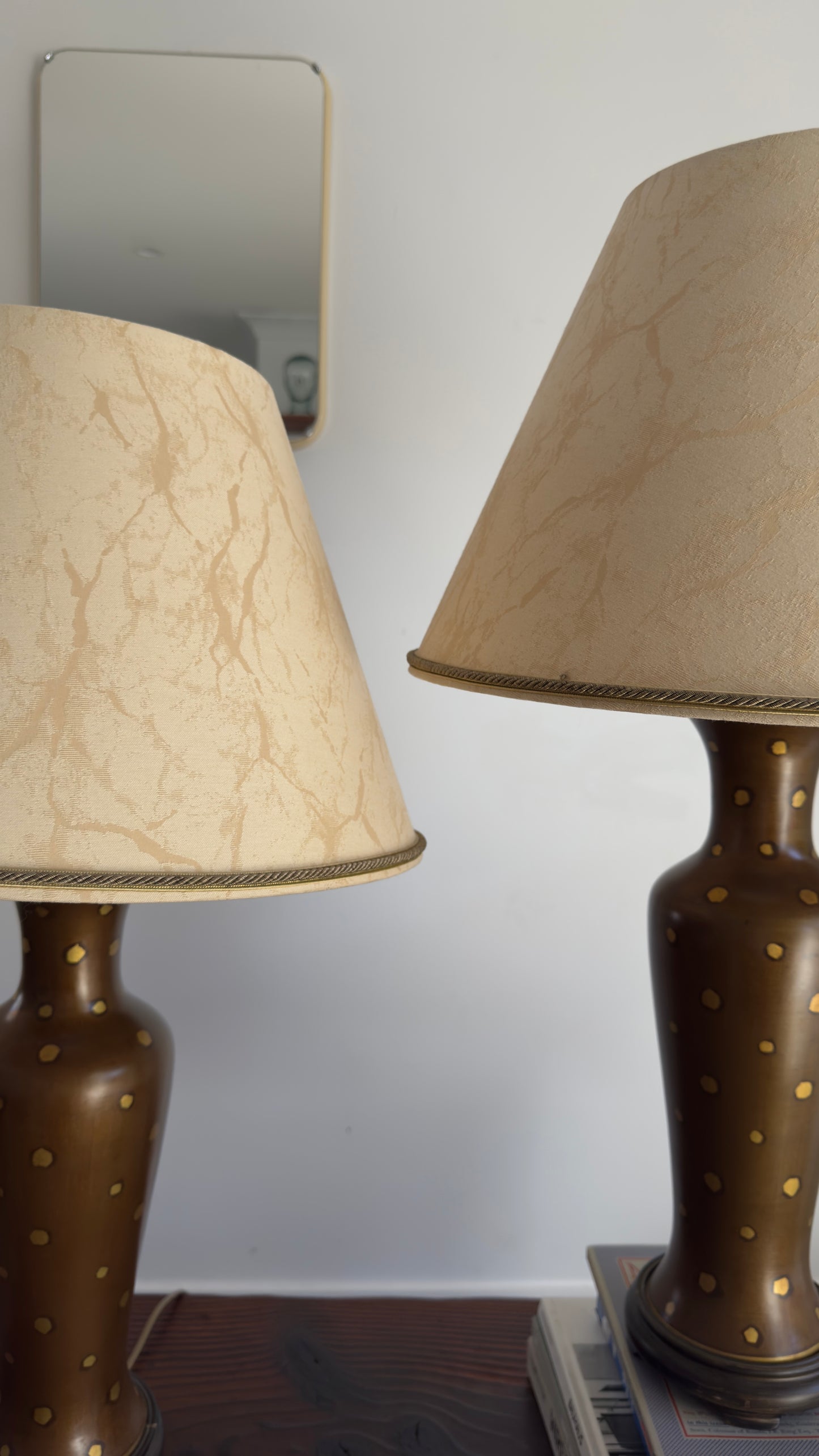 Vintage Asian inspired Polka Dot Lamps