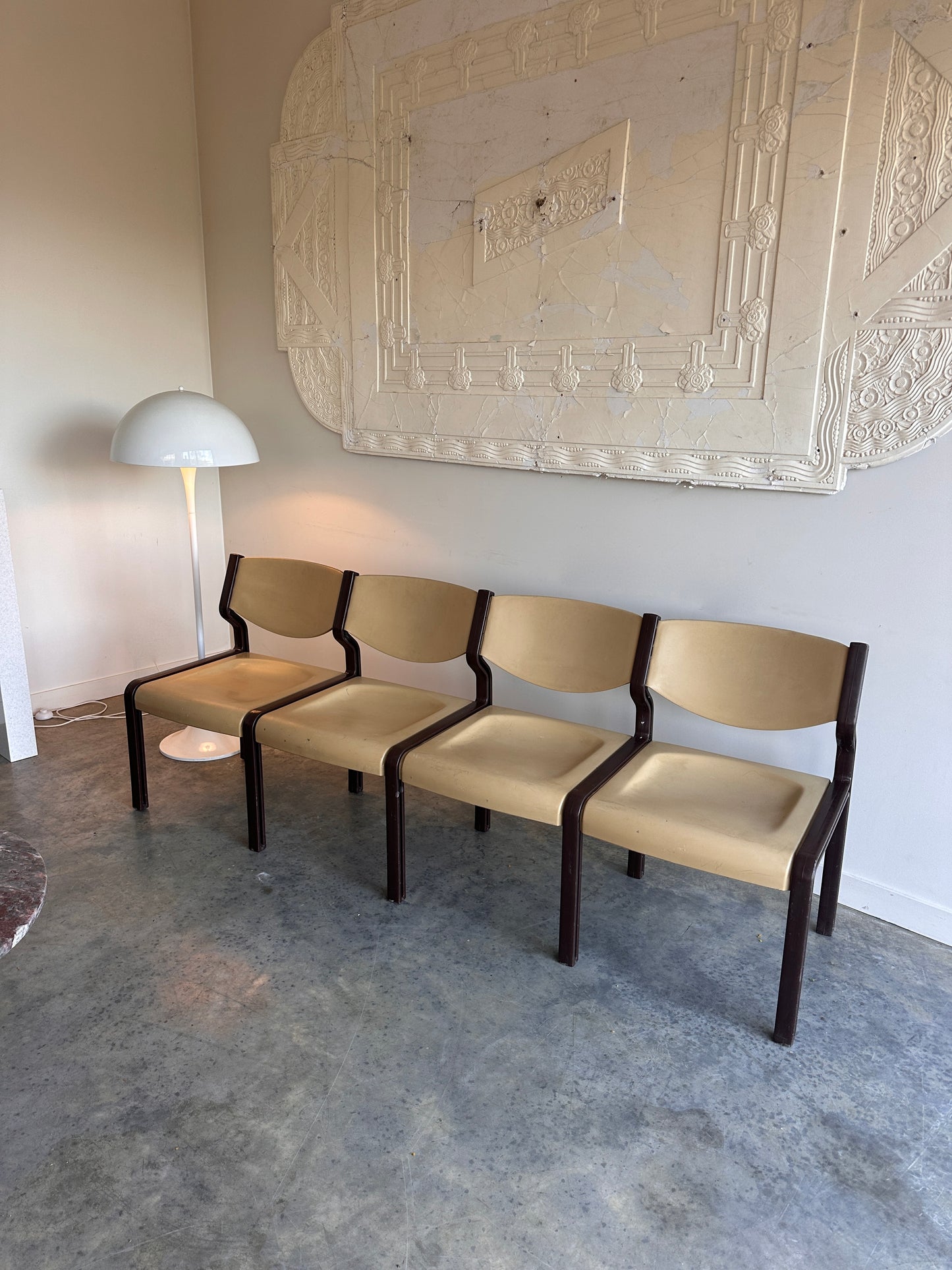 Vintage Sebel 'Pastoe' Conjoined Chair / Bench Seat