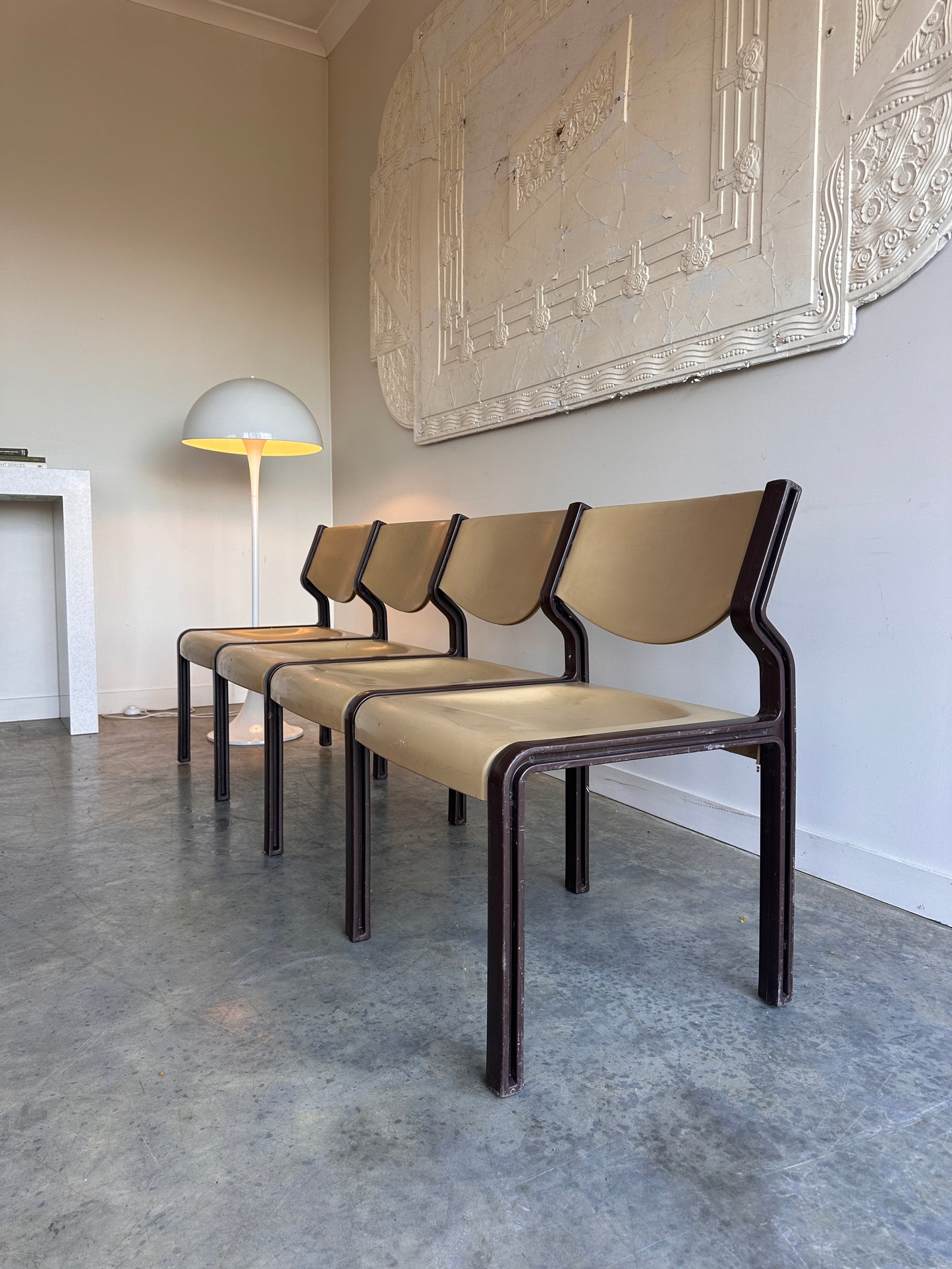 Vintage Sebel 'Pastoe' Conjoined Chair / Bench Seat