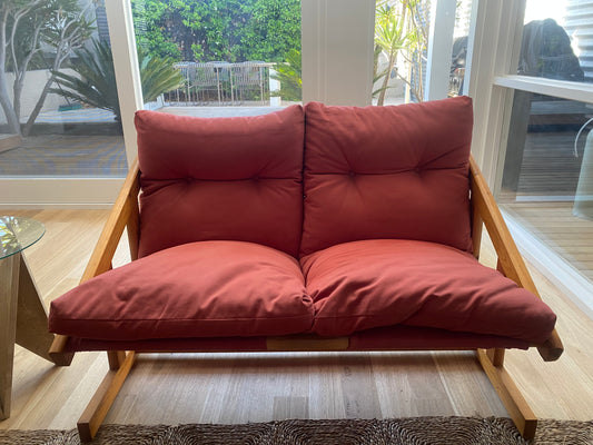 80’S Retro Pine Two Seater Sofa