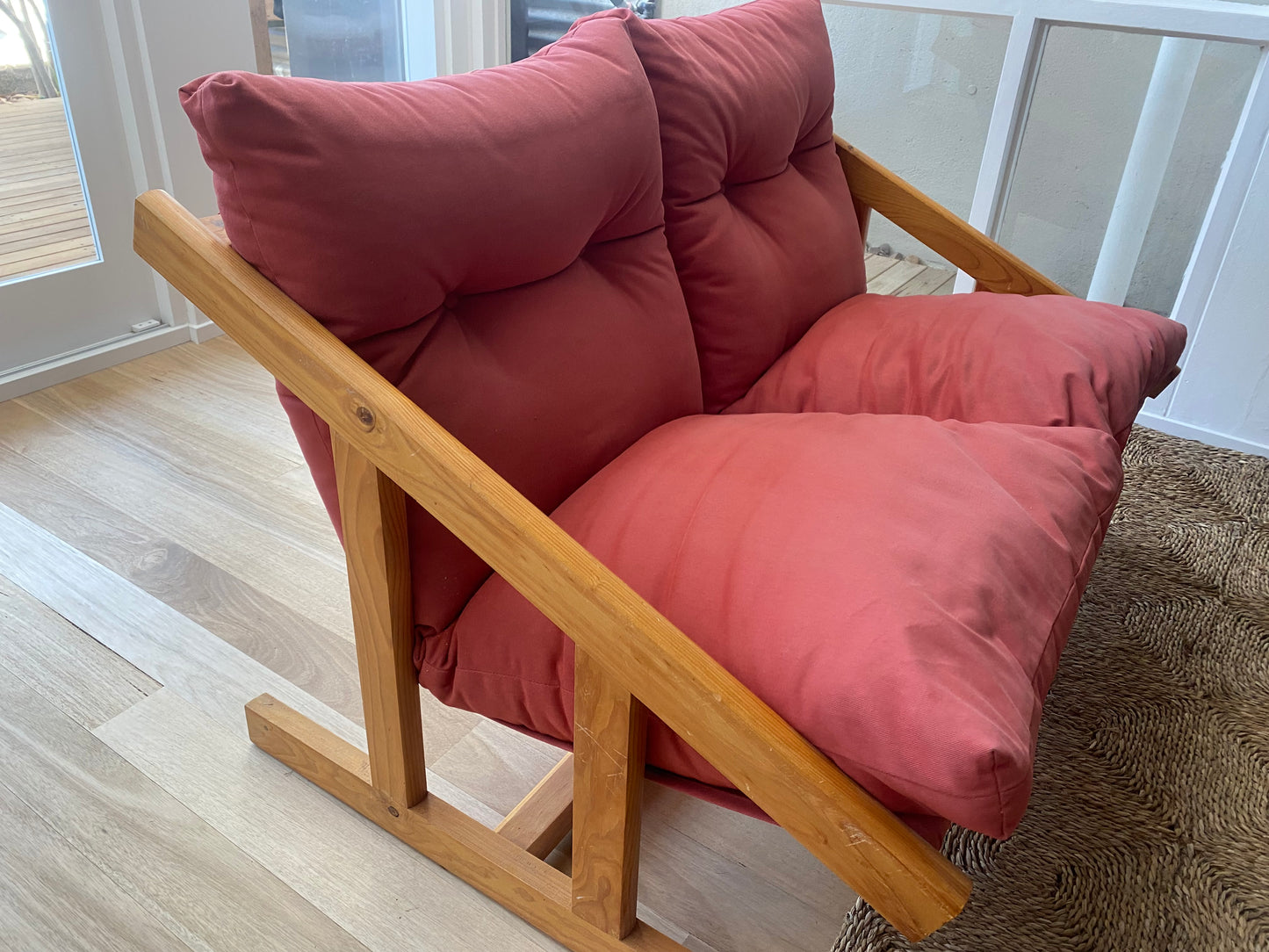 80’S Retro Pine Two Seater Sofa