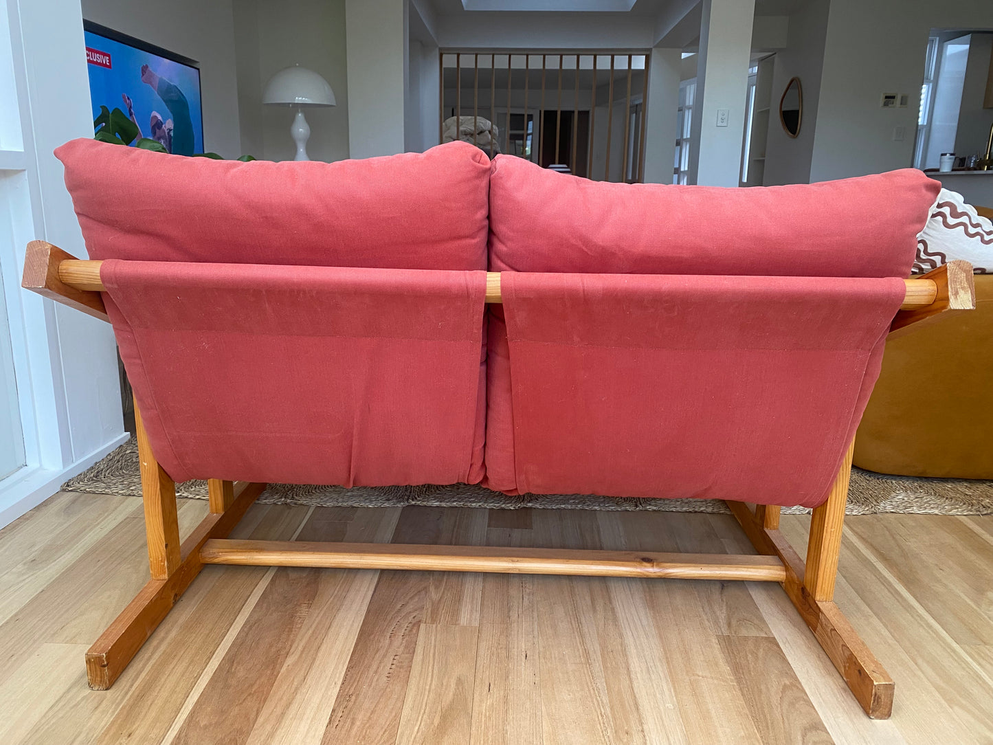 80’S Retro Pine Two Seater Sofa