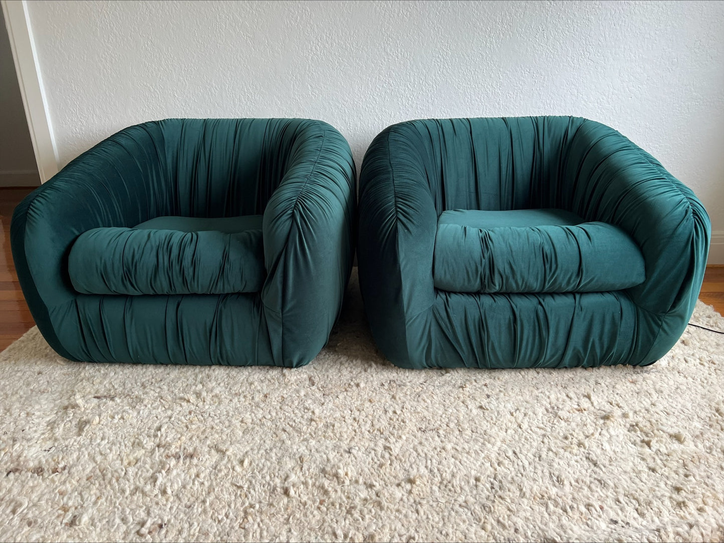 Green Flerbelle Armchairs - Two Available