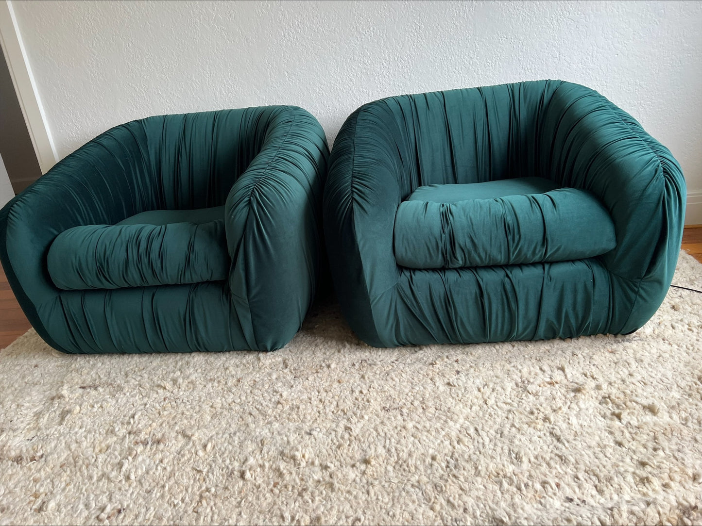 Green Flerbelle Armchairs - Two Available