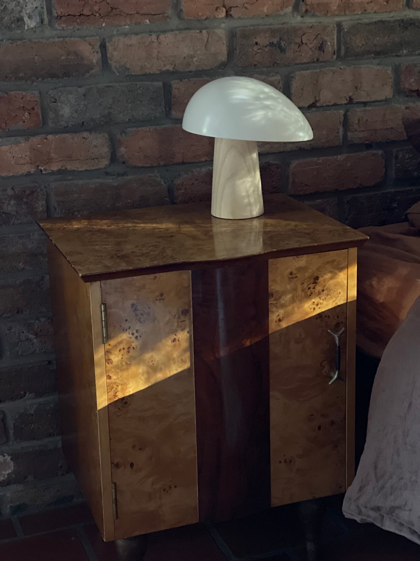 Pair of Burl Bedside Tables