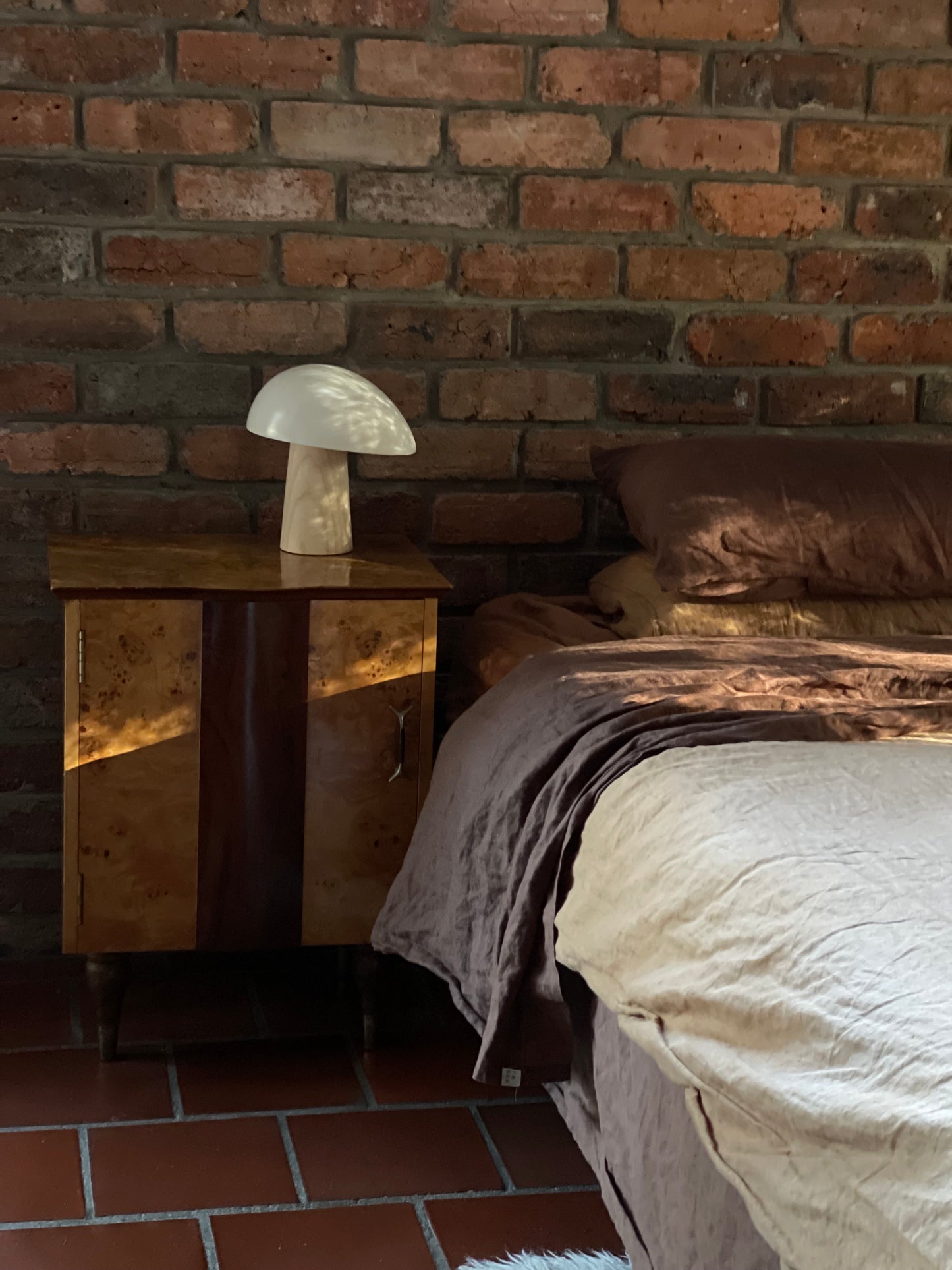 Pair of Burl Bedside Tables
