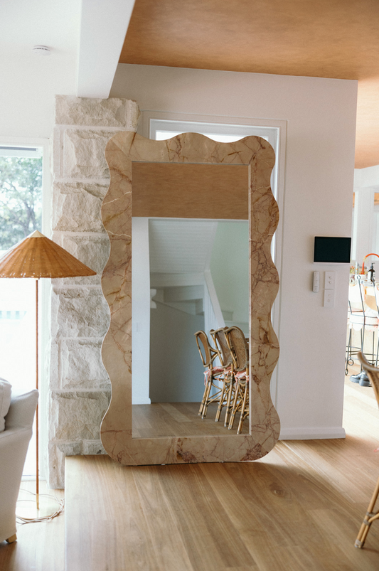 The Norma Constance Marble Floor Mirror