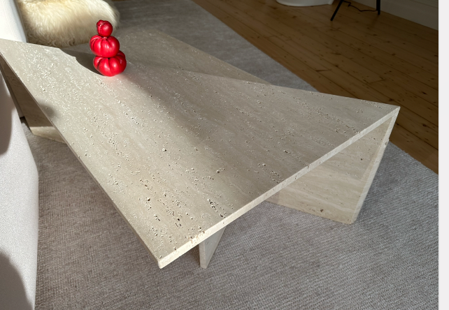 Vintage Travertine Split Level Coffee Table