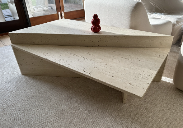 Vintage Travertine Split Level Coffee Table