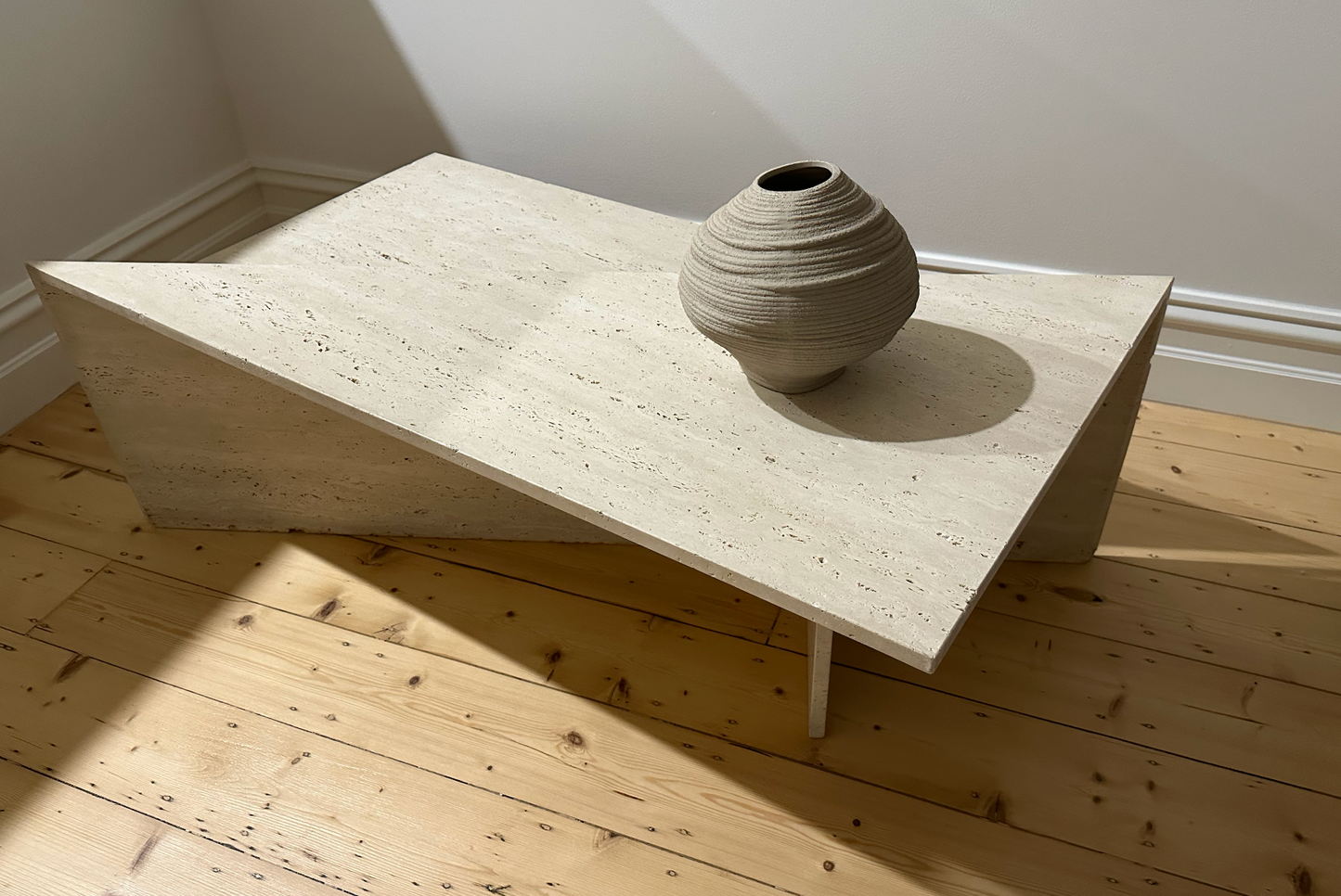 Vintage Travertine Split Level Coffee Table