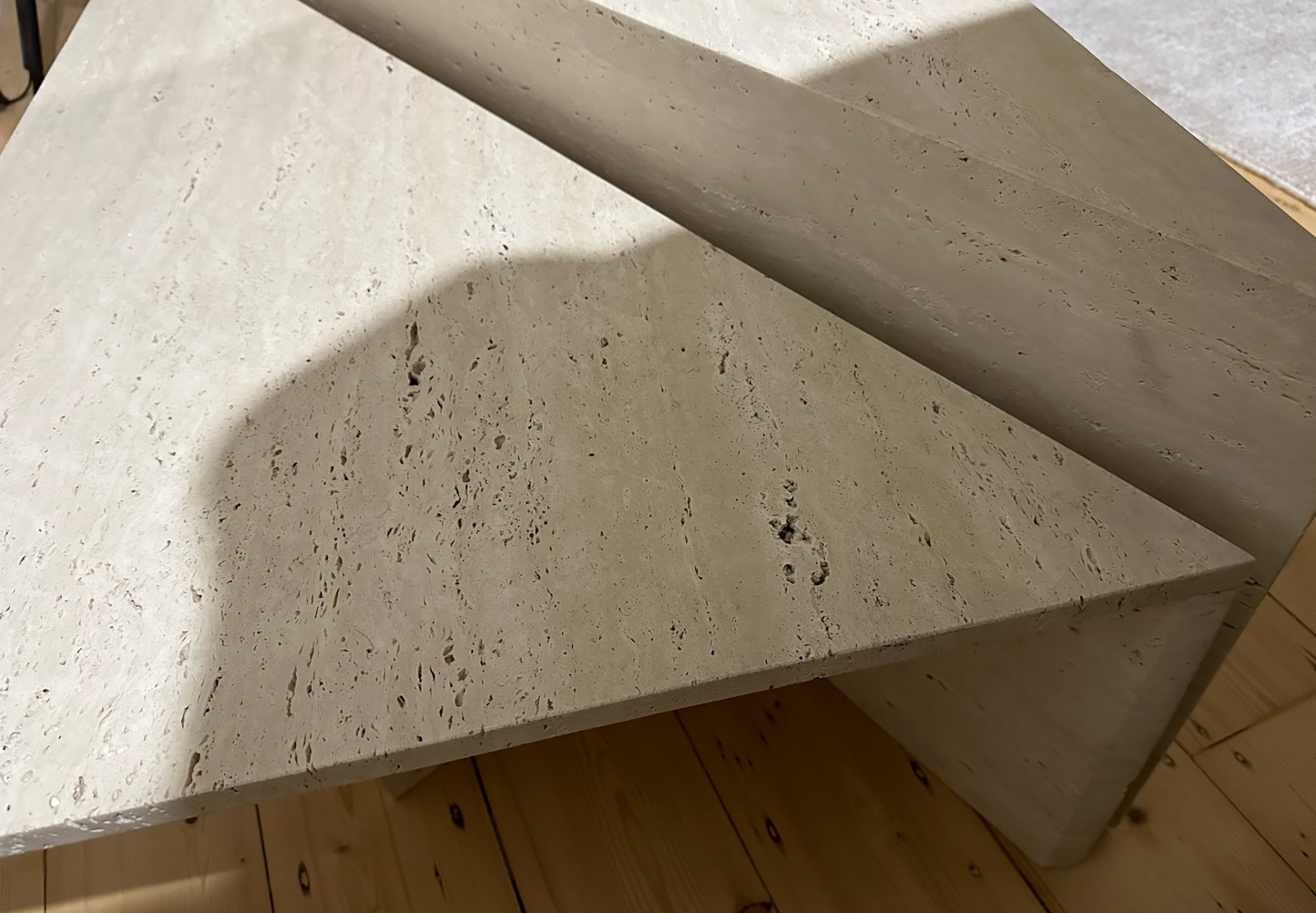Vintage Travertine Split Level Coffee Table