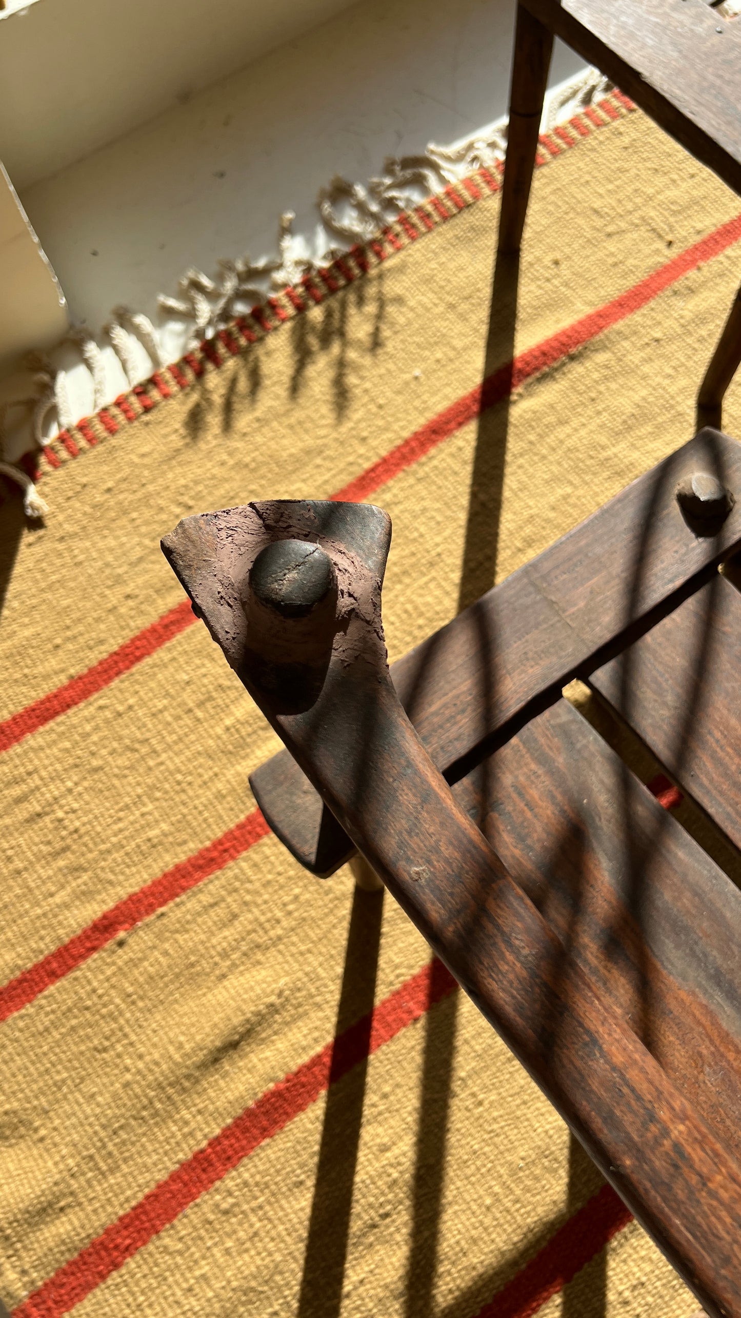 Terracotta and Fawn Single Line Rug by Beni Rug