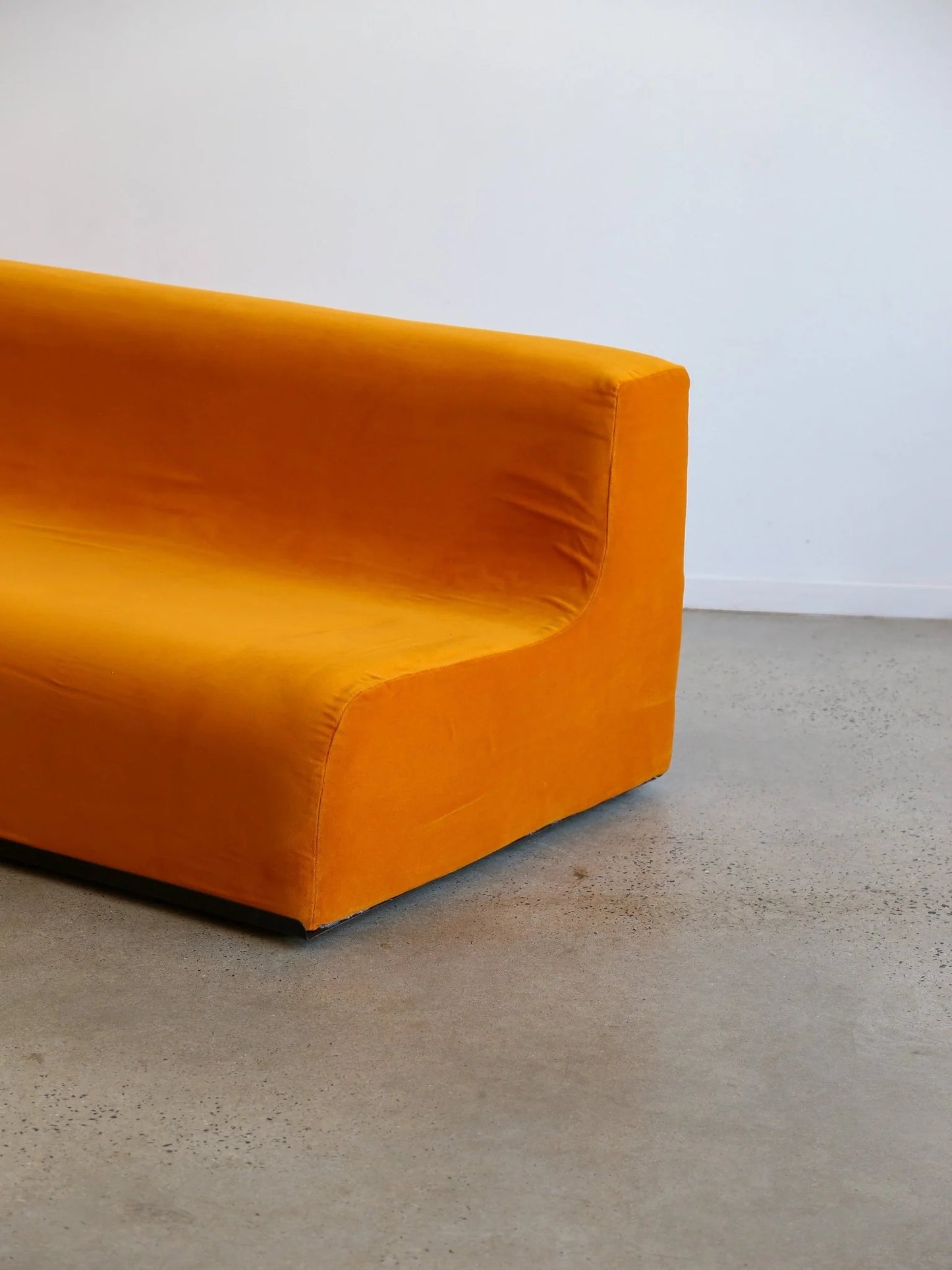 Space Age Sofa in Orange Velvet, Italy 1960s