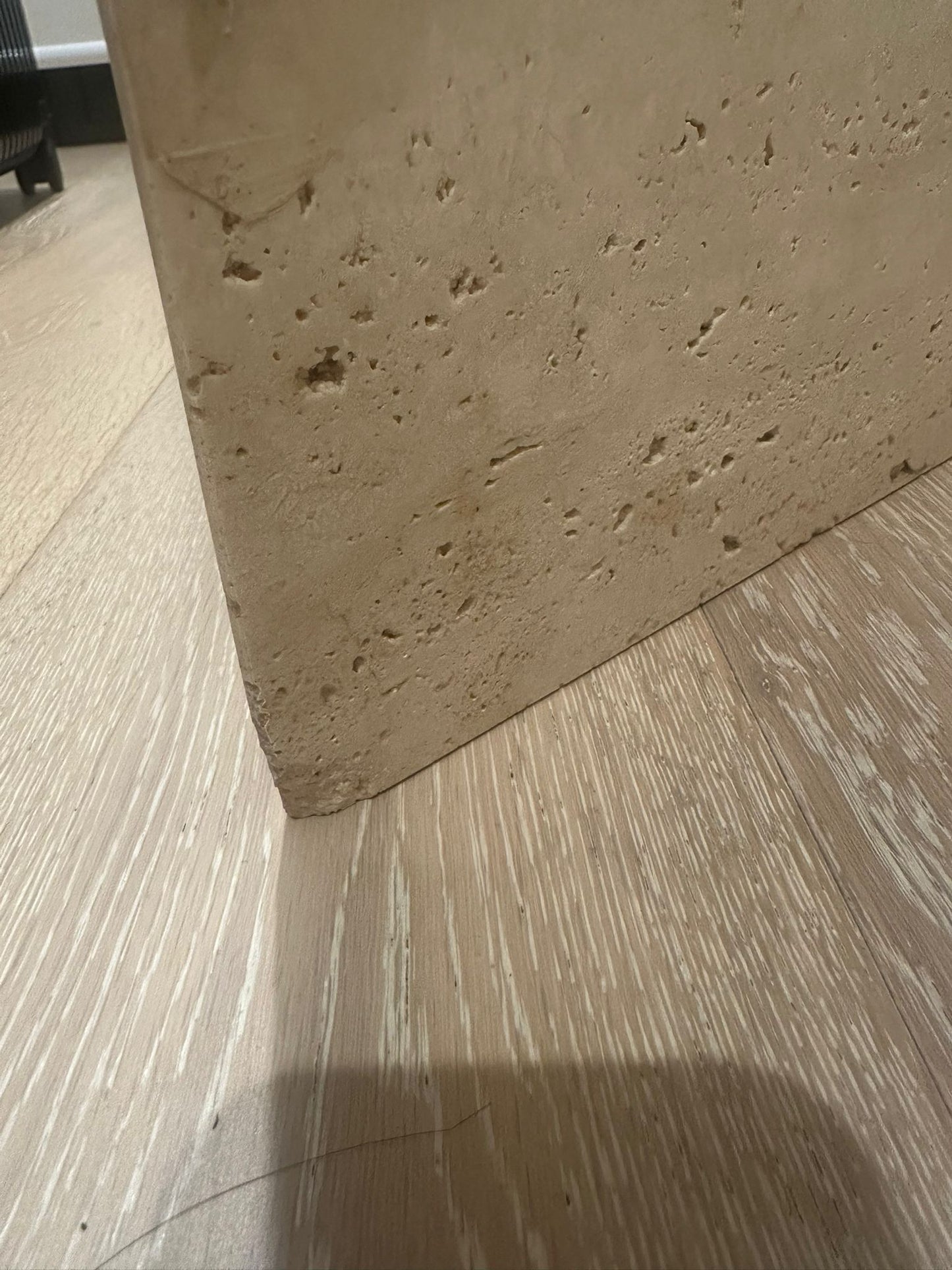 Vintage Split Level Unfilled Travertine Coffee Table