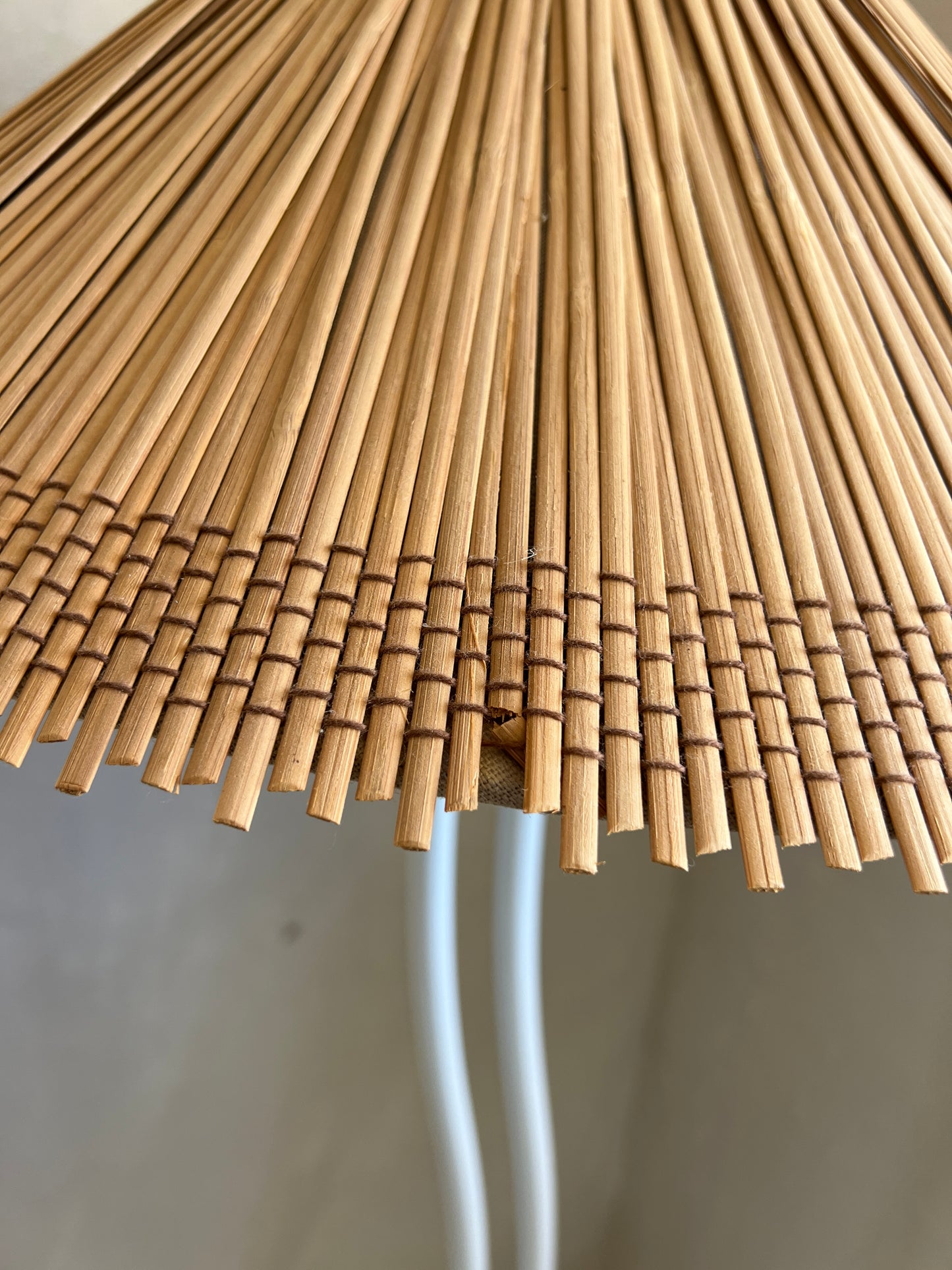 Wavy Floor Lamp with Rattan Shade
