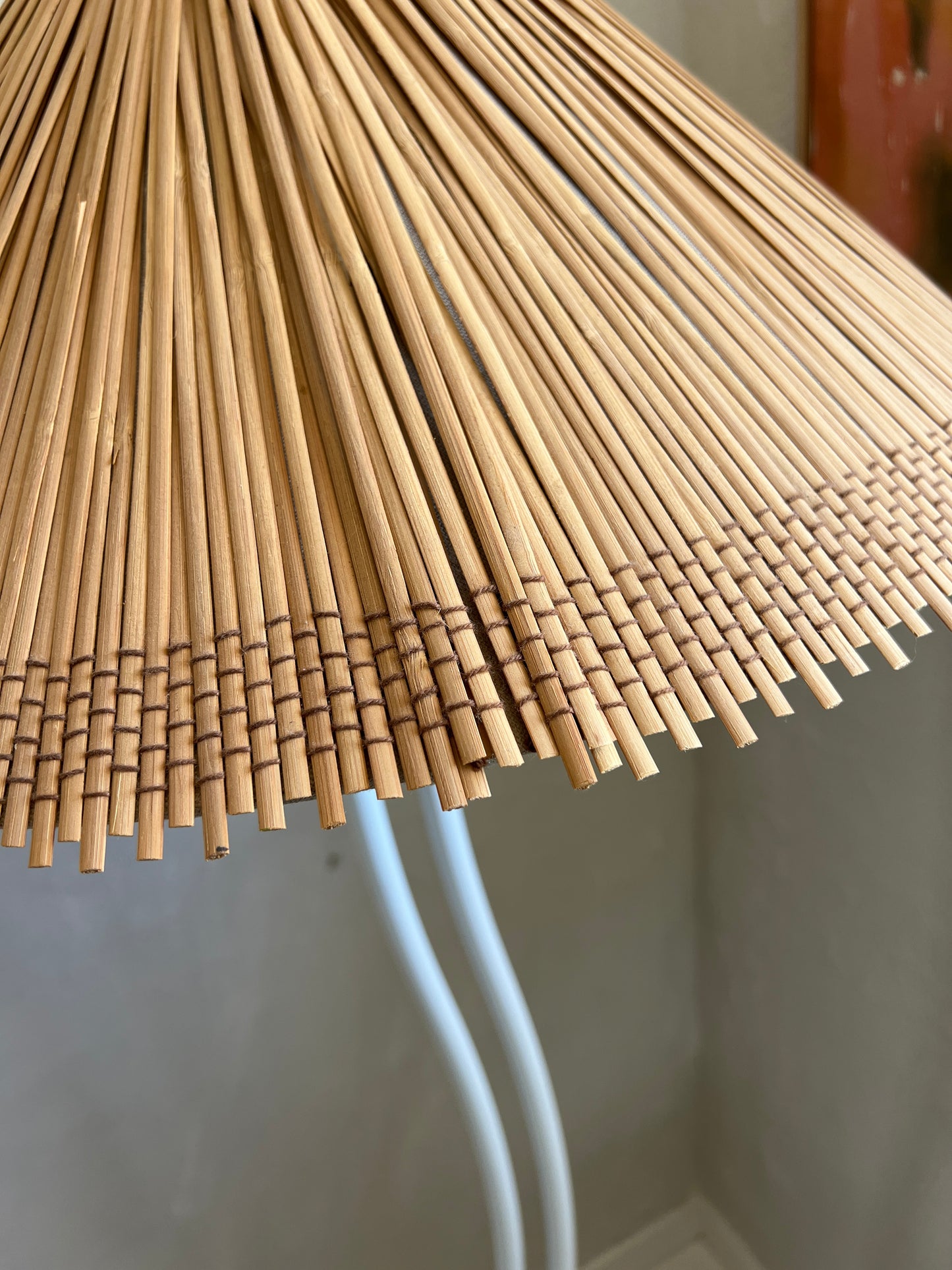 Wavy Floor Lamp with Rattan Shade