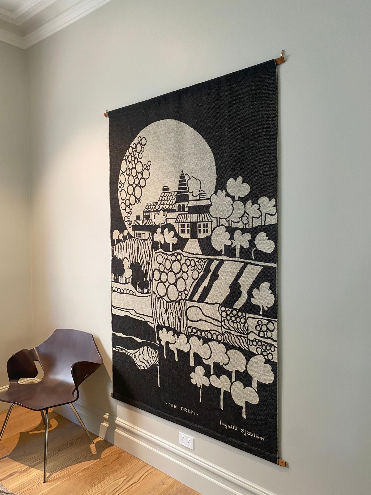 Mid Century Art Wall Hanging Tapestry By Ingalill Sjoblom