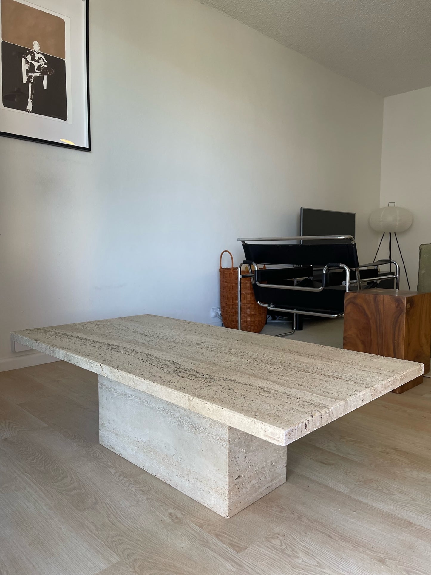 - Vintage Unfilled Travertine Coffee Table