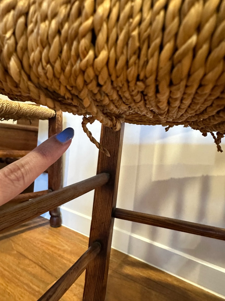 Set of Four Antique English Oak Spindle Back Dining Chairs