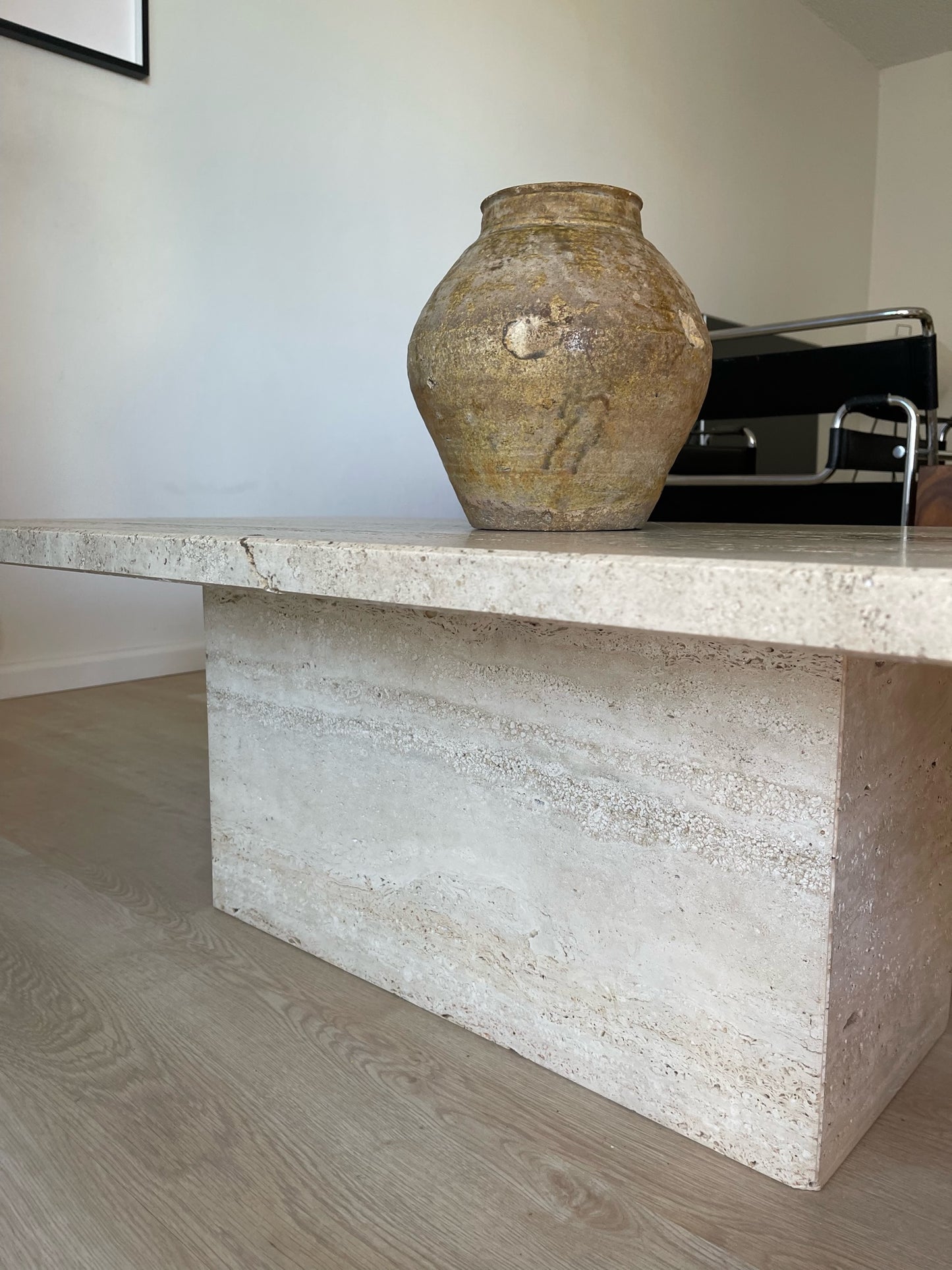 - Vintage Unfilled Travertine Coffee Table