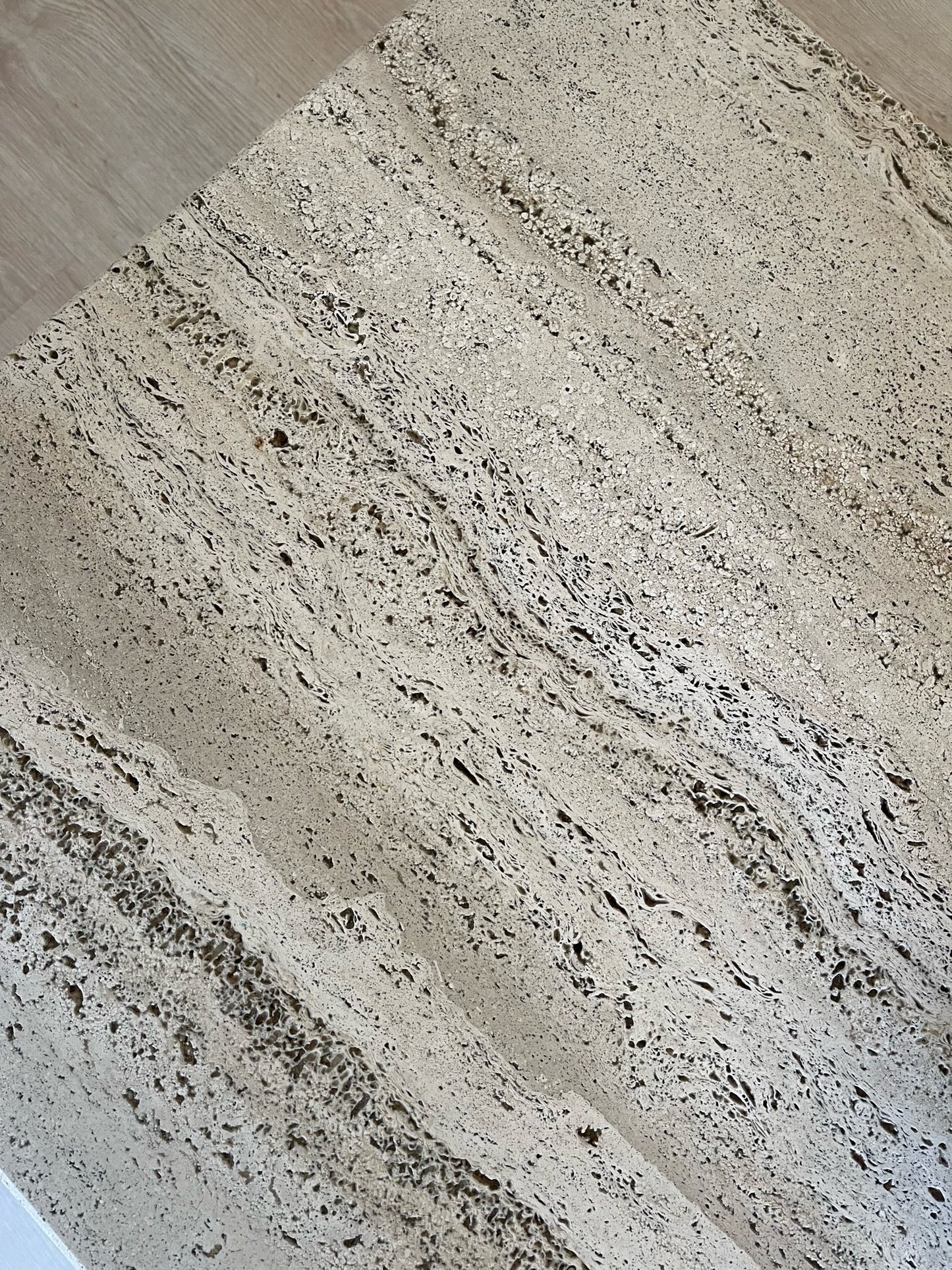 - Vintage Unfilled Travertine Coffee Table
