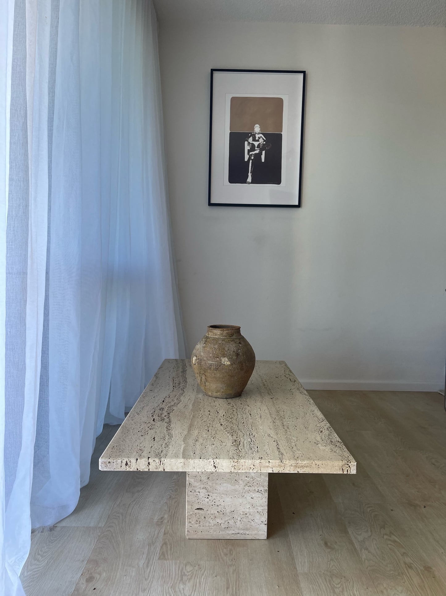 - Vintage Unfilled Travertine Coffee Table
